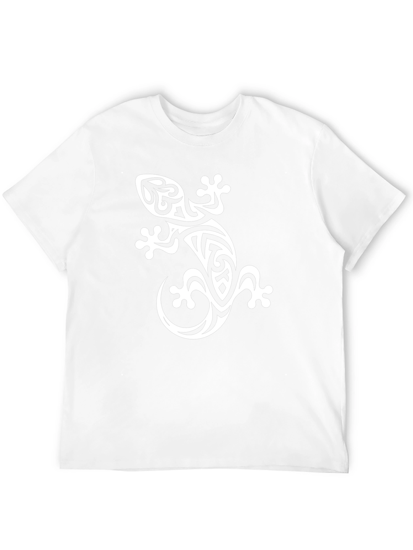 Tribal Gecko Graphic Print Black T-Shirt