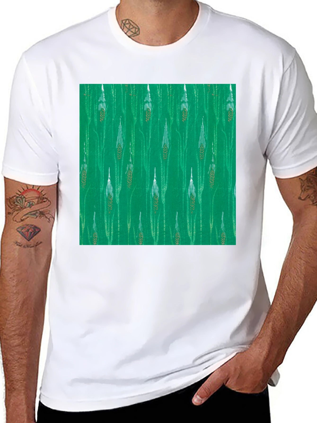 Wheat Print Tee - Nature Inspired Style