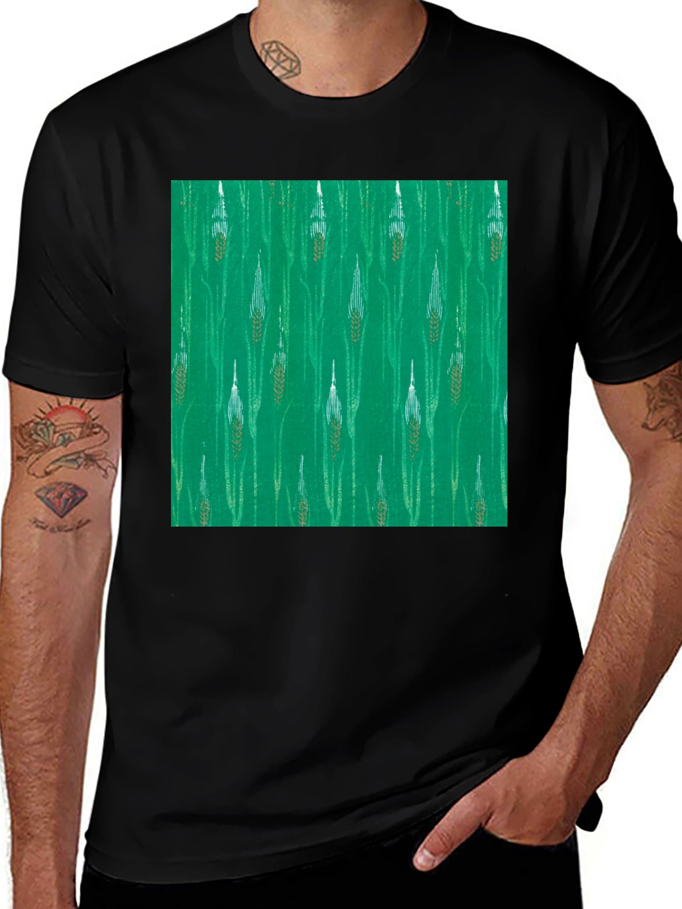 Wheat Print Tee - Nature Inspired Style