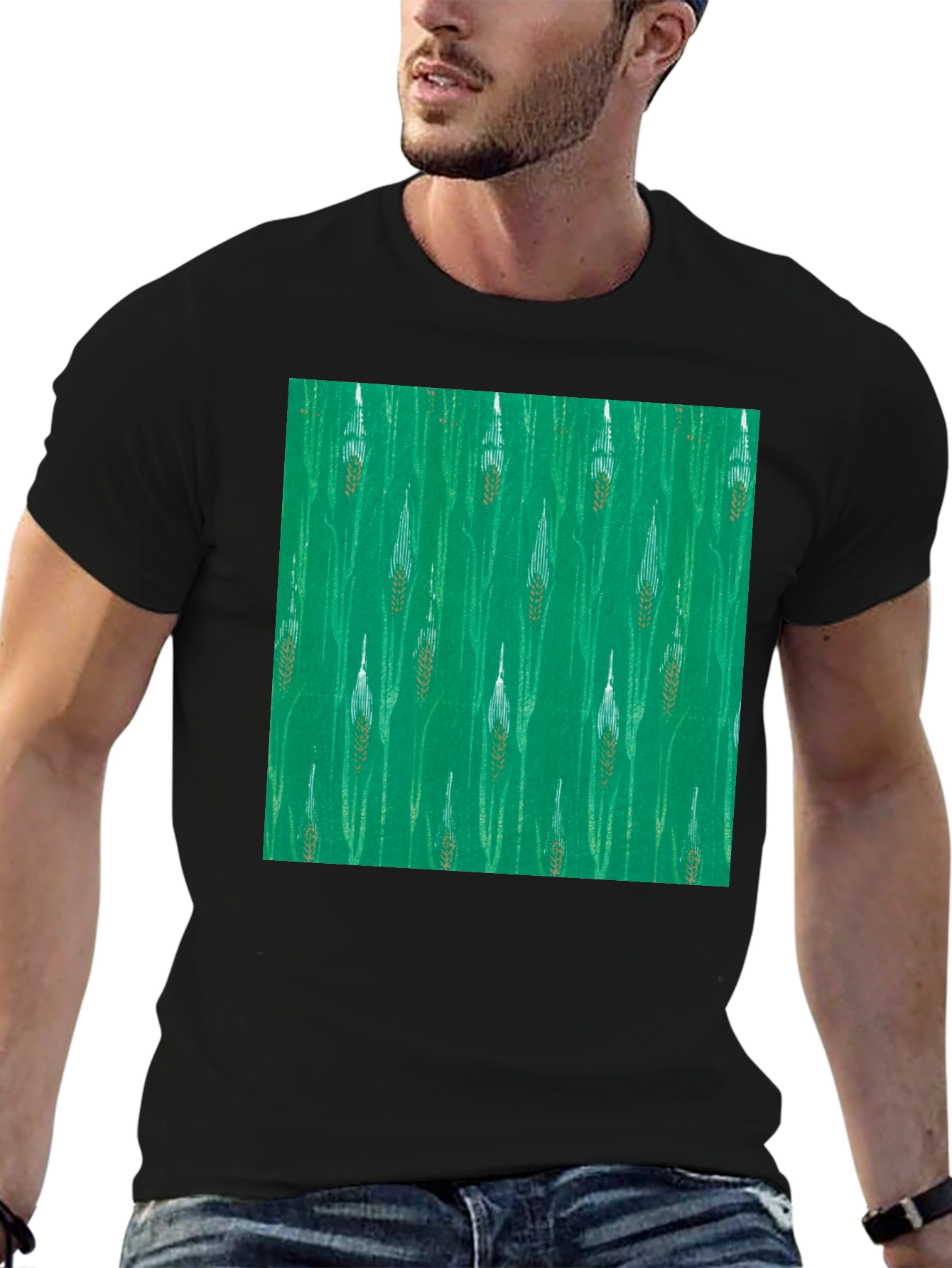 Wheat Print Tee - Nature Inspired Style