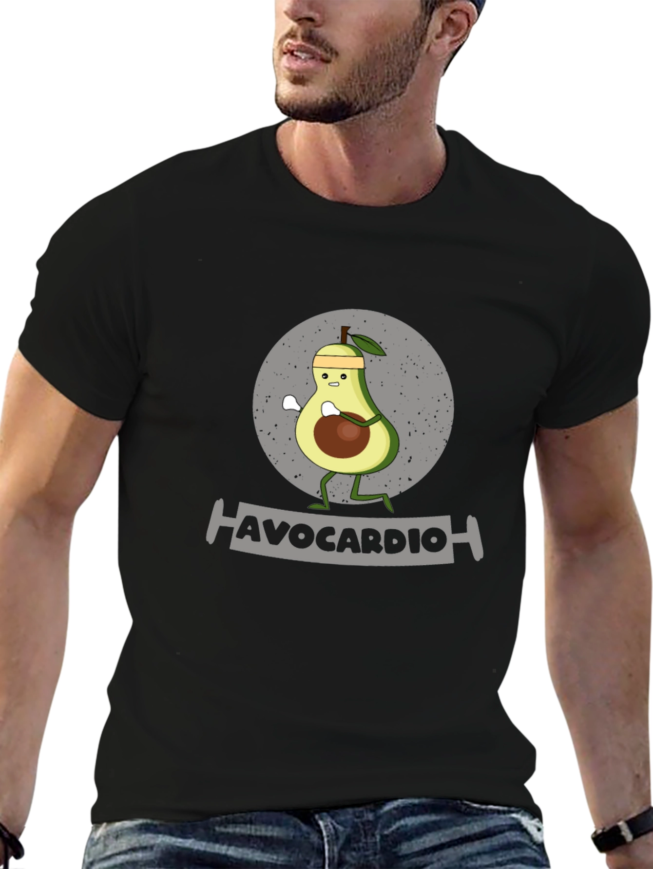 Avocardio Funny Avocado Workout Graphic T-Shirt
