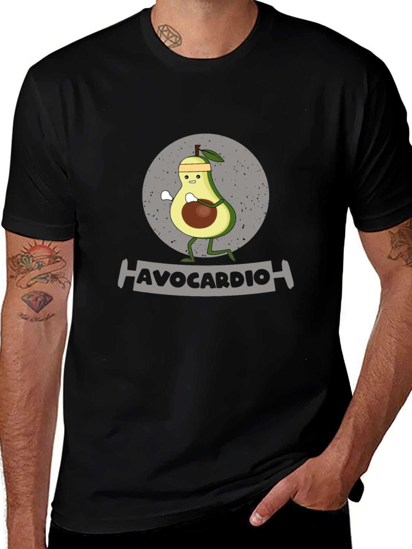 Avocardio Funny Avocado Workout Graphic T-Shirt