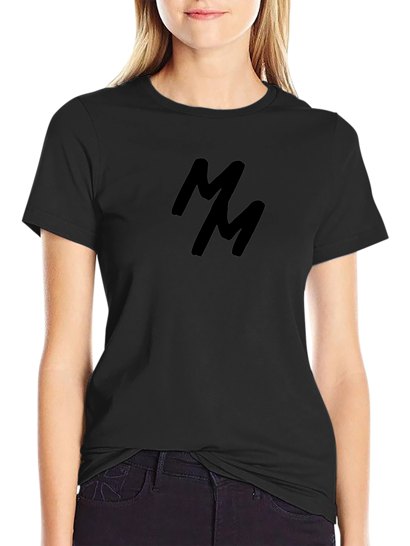 Black MM Logo T-Shirt - Casual Cotton Tee