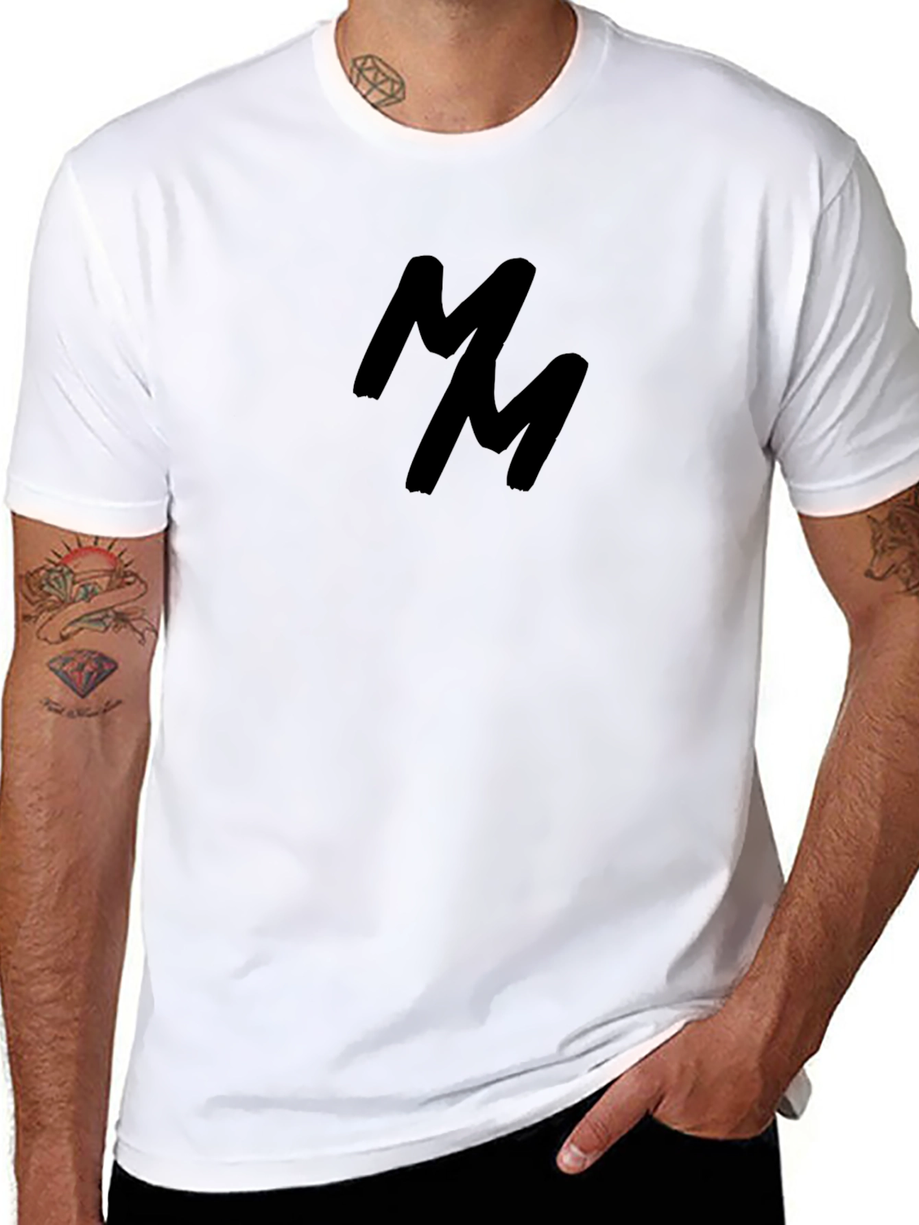 Black MM Logo T-Shirt - Casual Cotton Tee