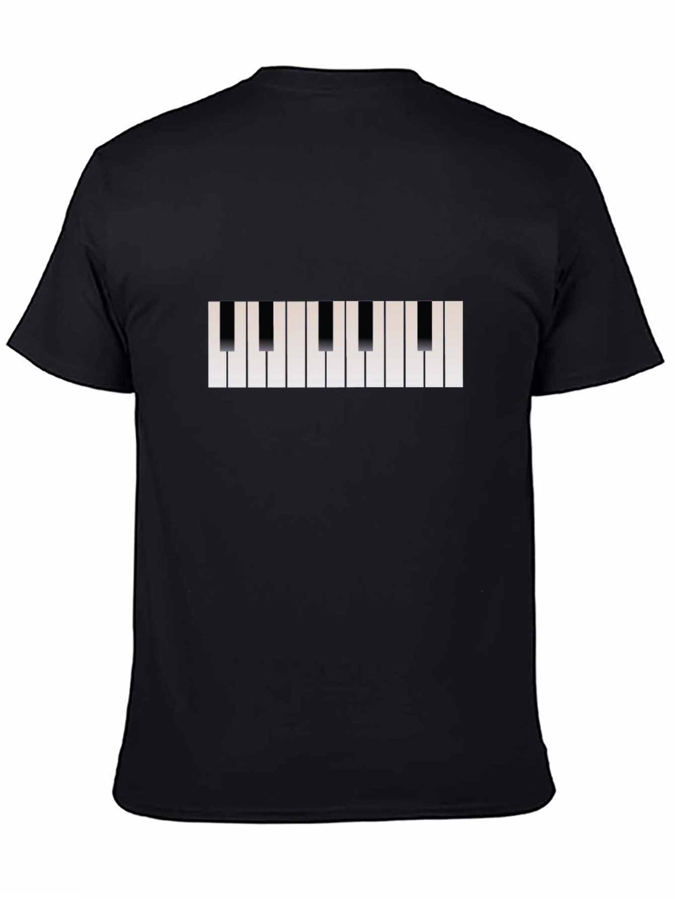Piano Keys T-Shirt - Black Cotton Musical Tee