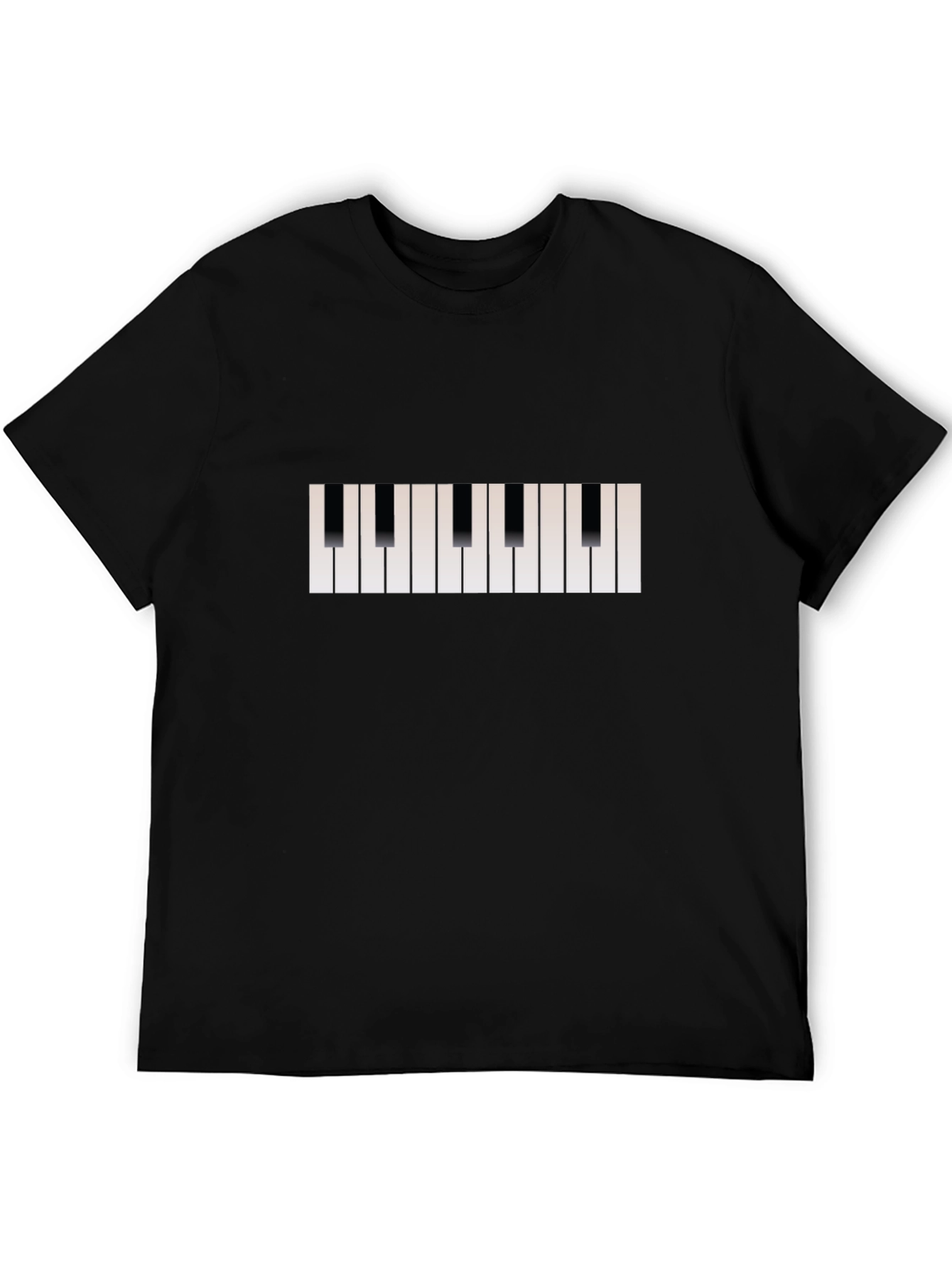 Piano Keys T-Shirt - Black Cotton Musical Tee
