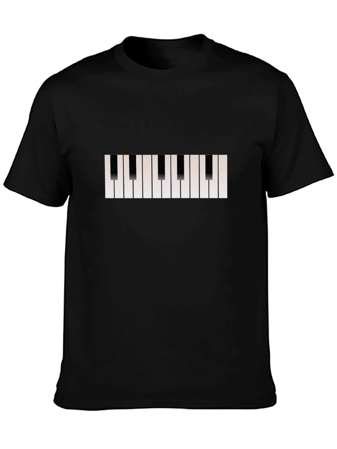 Piano Keys T-Shirt - Black Cotton Musical Tee