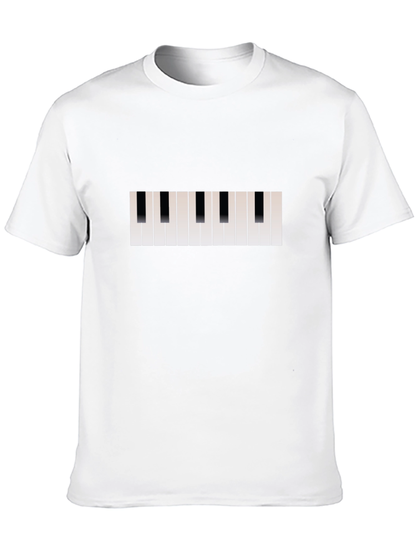 Piano Keys T-Shirt - Black Cotton Musical Tee