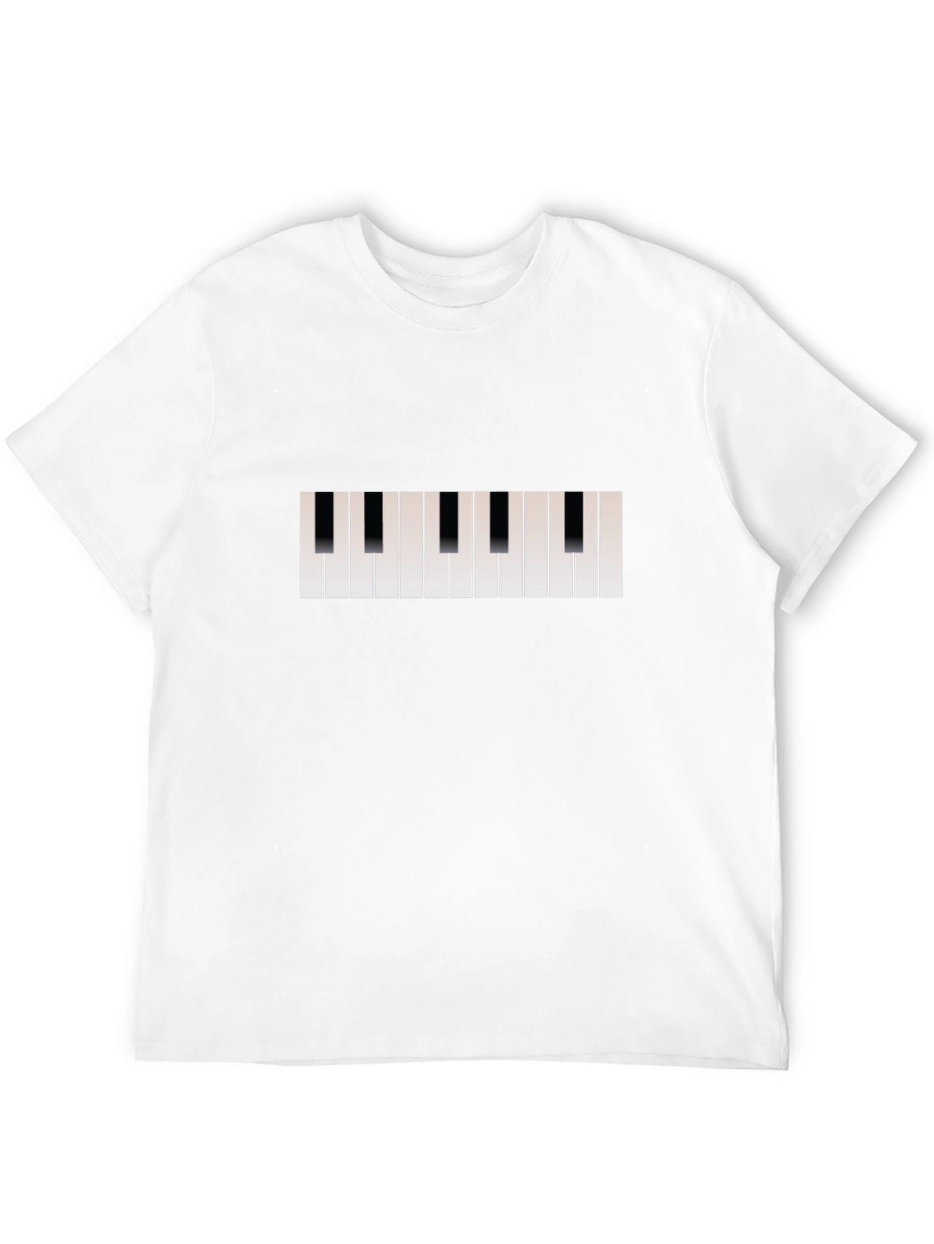Piano Keys T-Shirt - Black Cotton Musical Tee