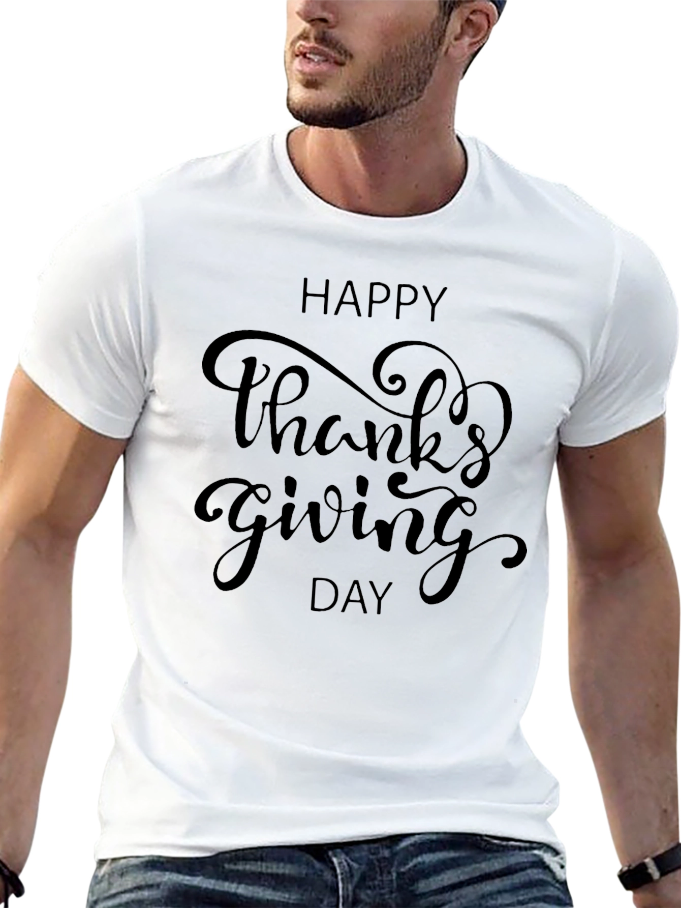 Happy Thanksgiving Day Black T-Shirt