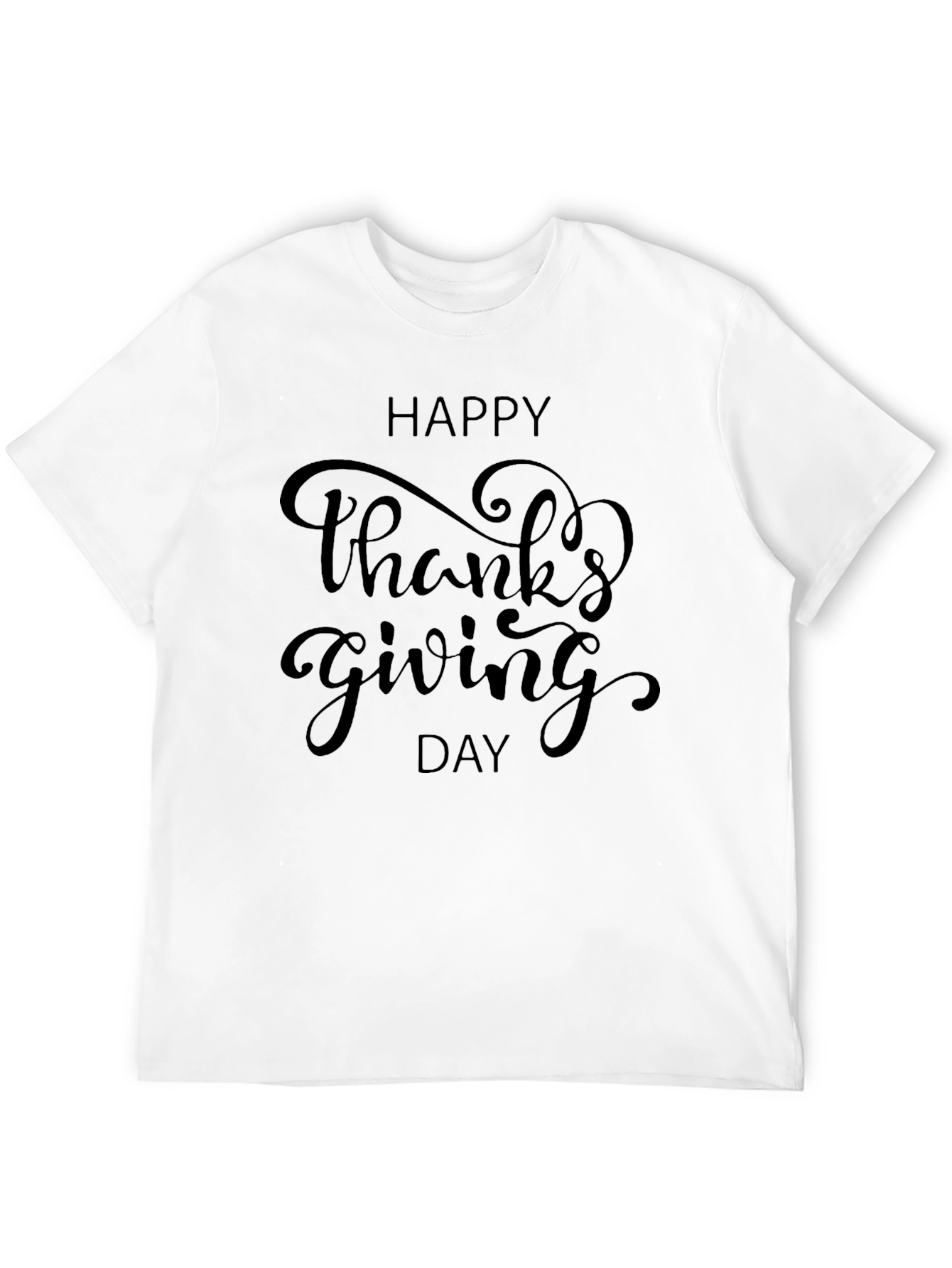 Happy Thanksgiving Day Black T-Shirt
