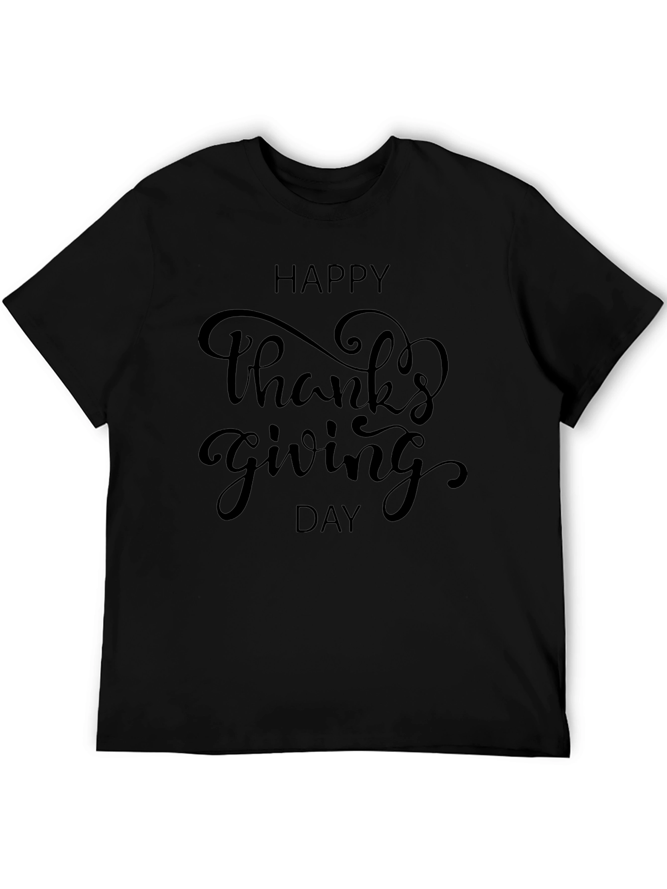 Happy Thanksgiving Day Black T-Shirt