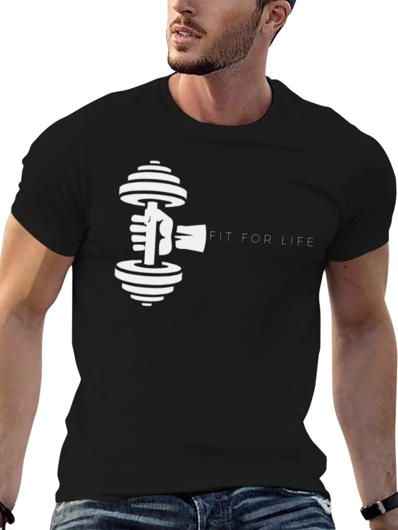 Fit For Life Black Graphic Tee
