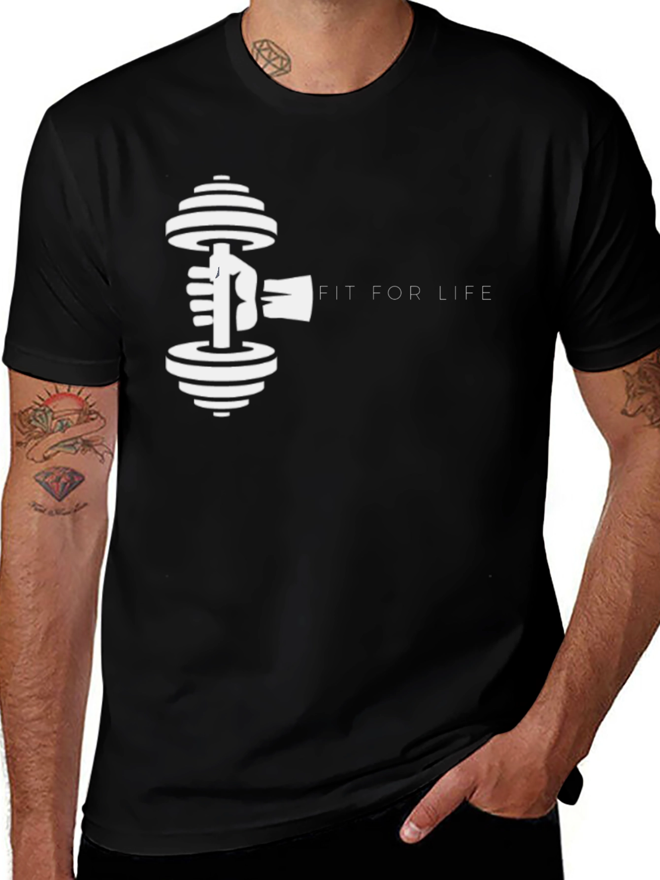 Fit For Life Black Graphic Tee