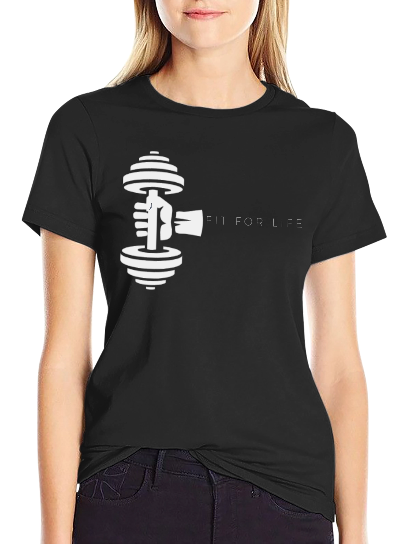 Fit For Life Black Graphic Tee