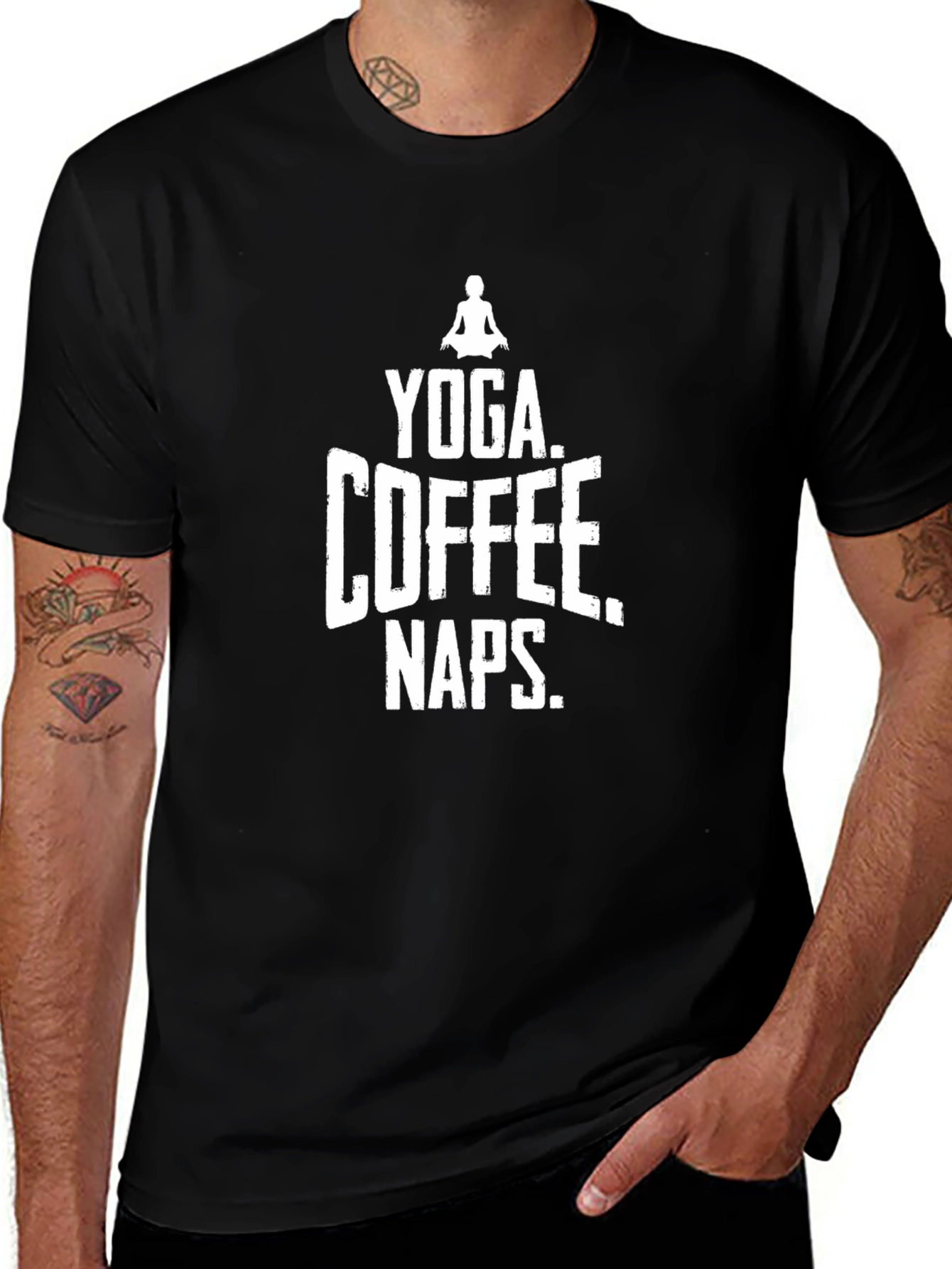 Yoga Coffee Naps Graphic Tee - Black