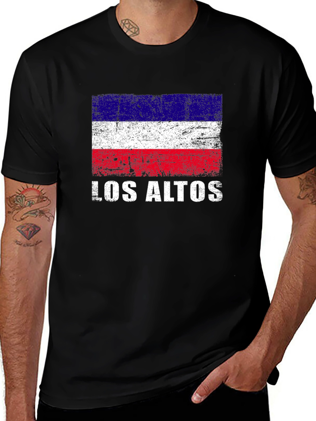 Los Altos Flag Graphic T-Shirt - Black