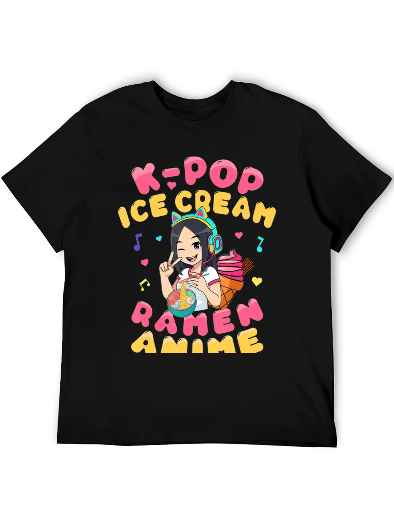 K-Pop Ramen Anime Graphic T-Shirt