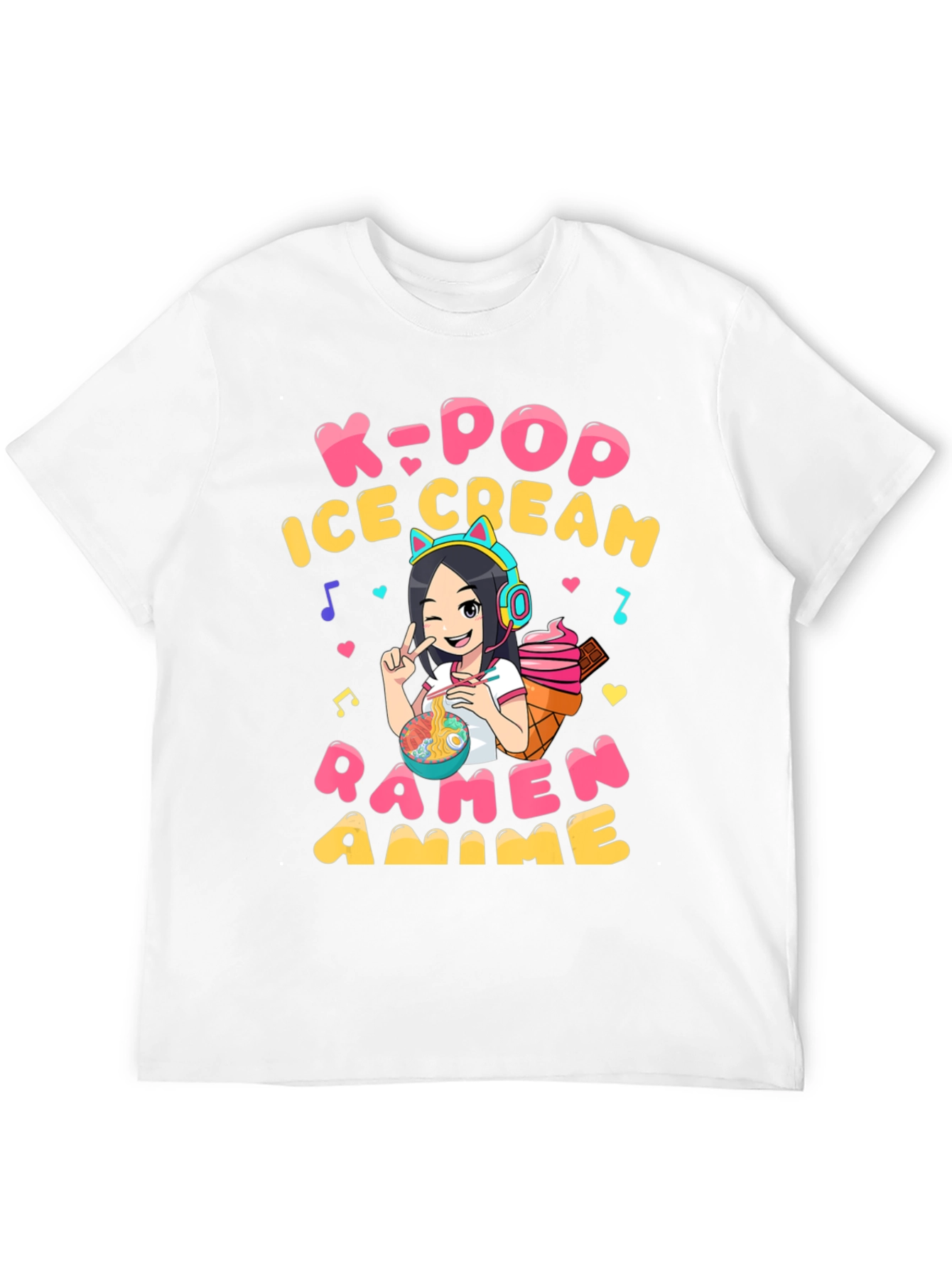 K-Pop Ramen Anime Graphic T-Shirt