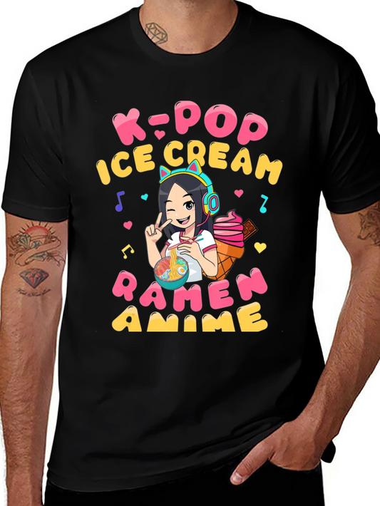 K-Pop Ramen Anime Graphic T-Shirt