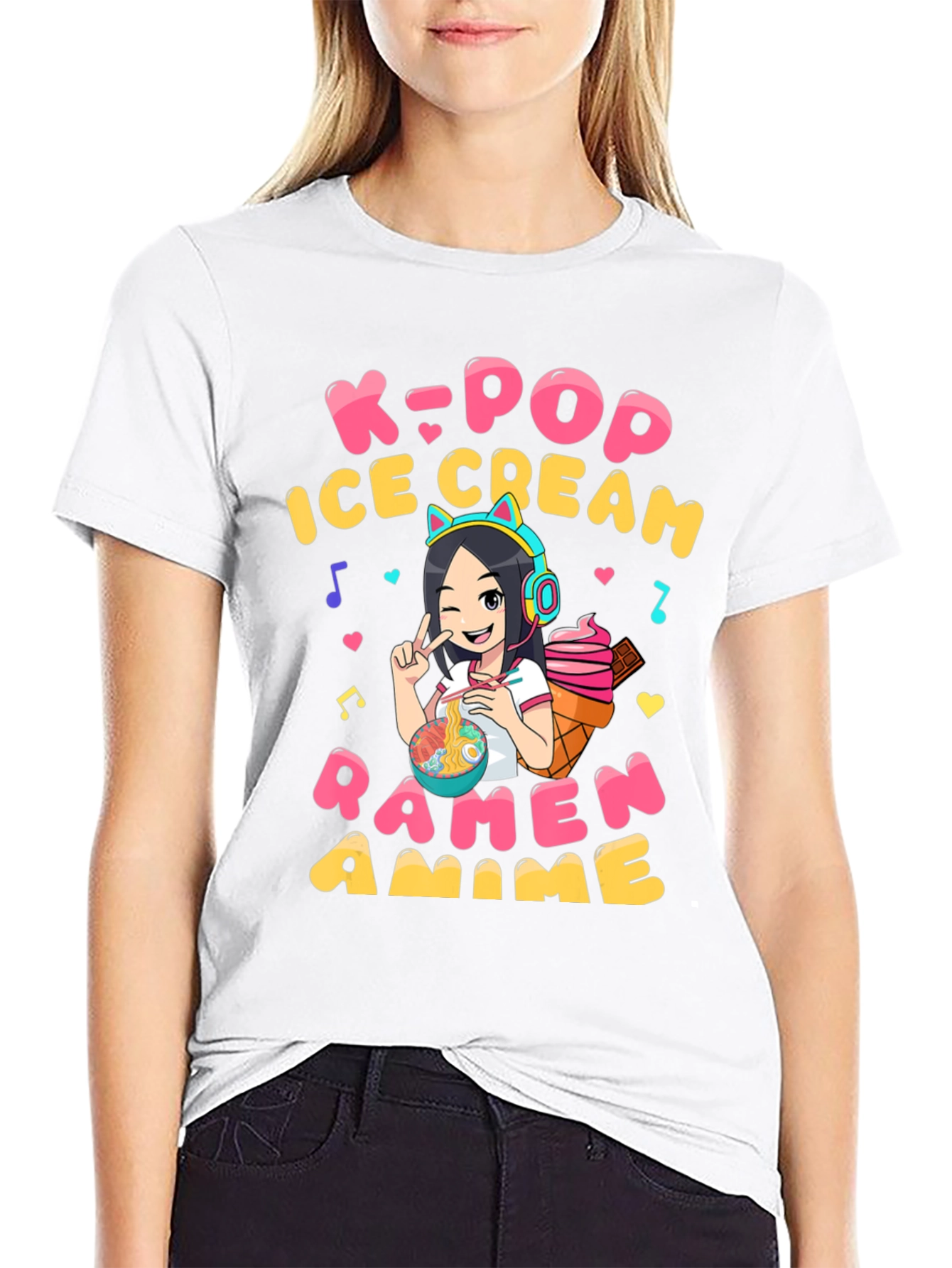 K-Pop Ramen Anime Graphic T-Shirt