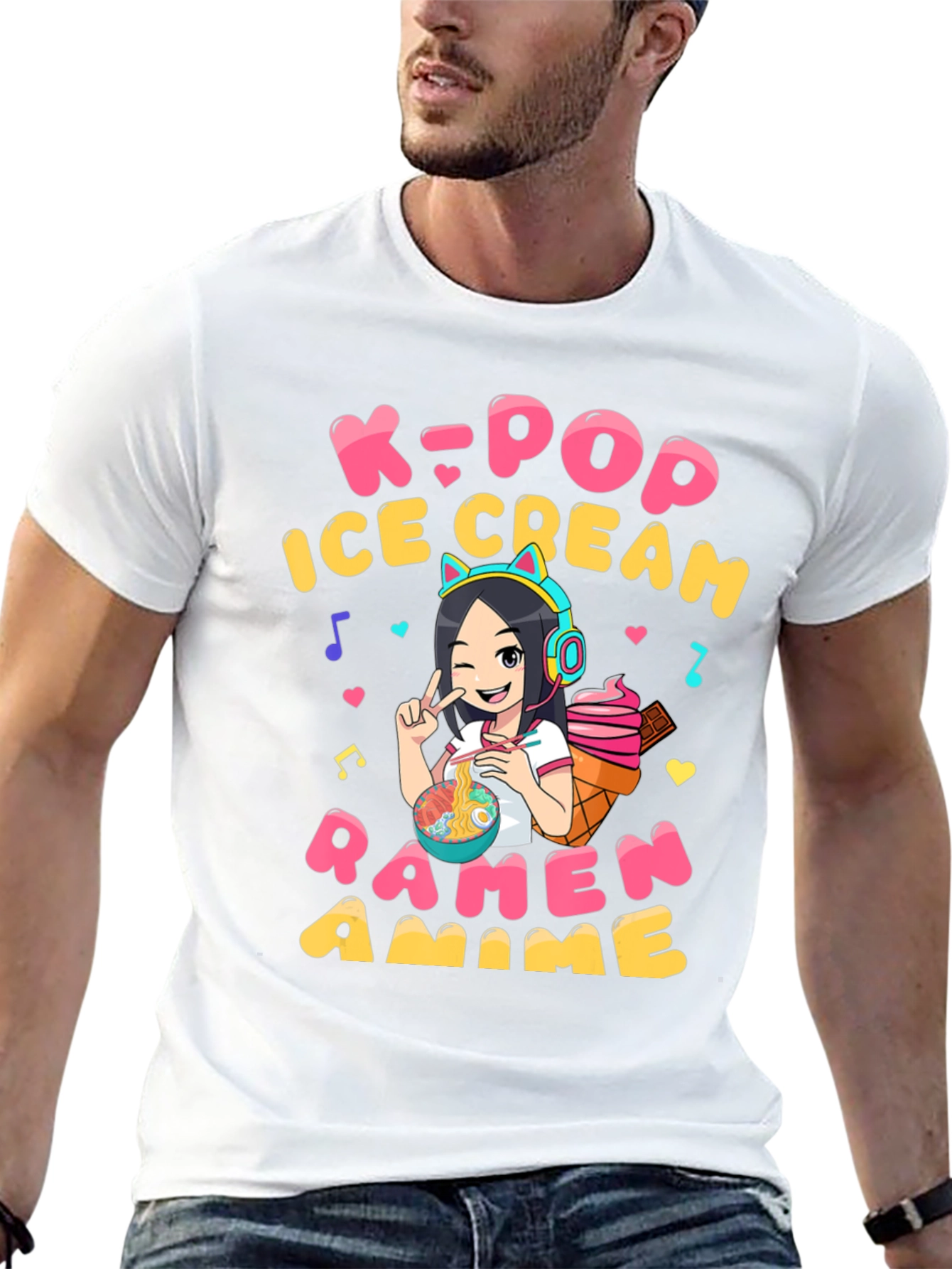 K-Pop Ramen Anime Graphic T-Shirt