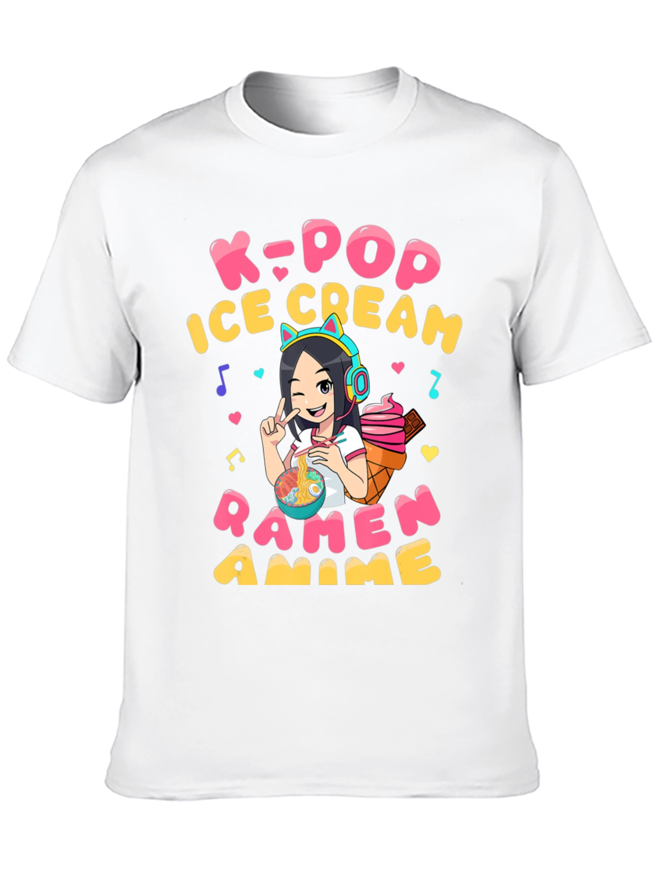 K-Pop Ramen Anime Graphic T-Shirt