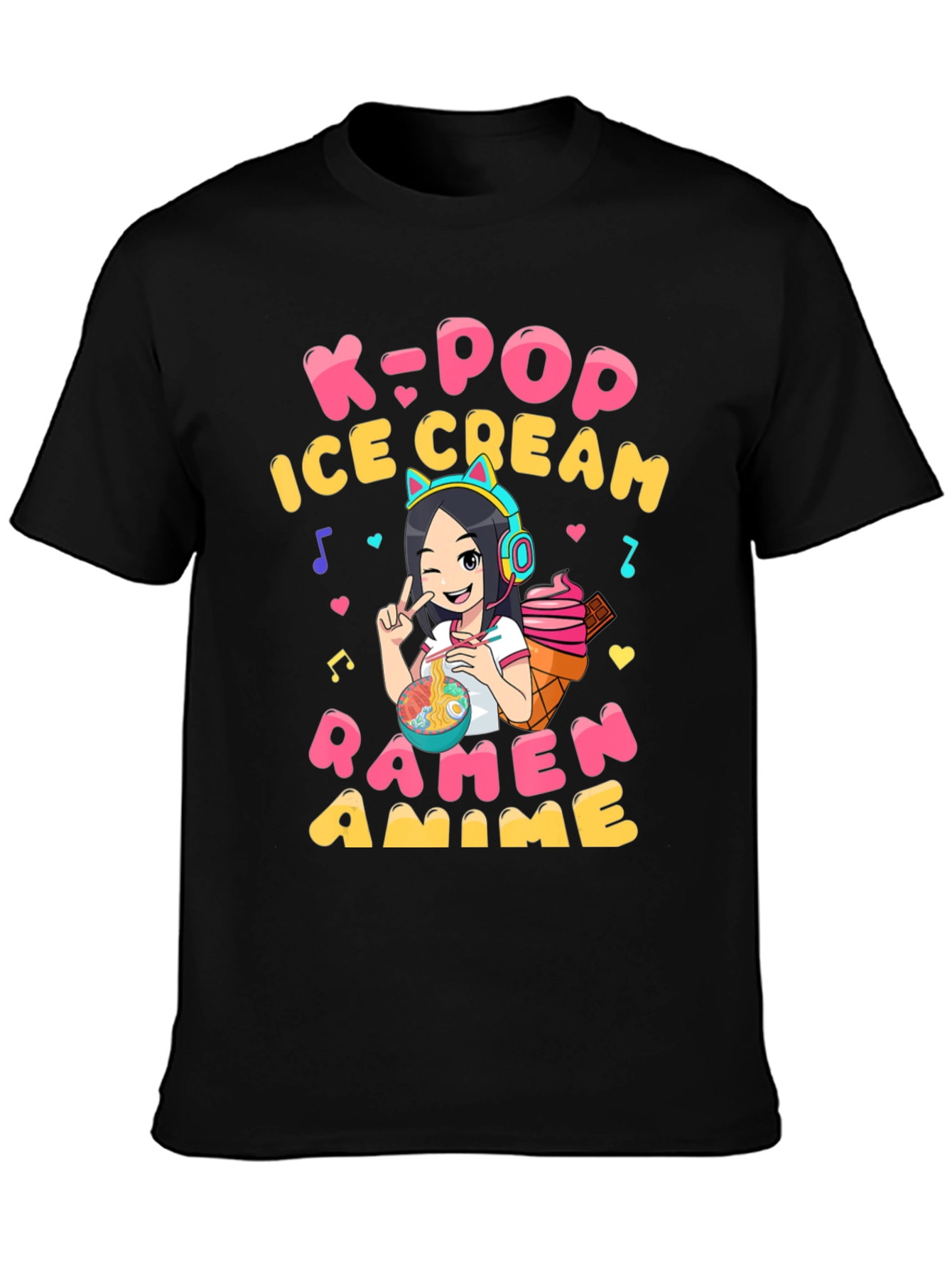 K-Pop Ramen Anime Graphic T-Shirt