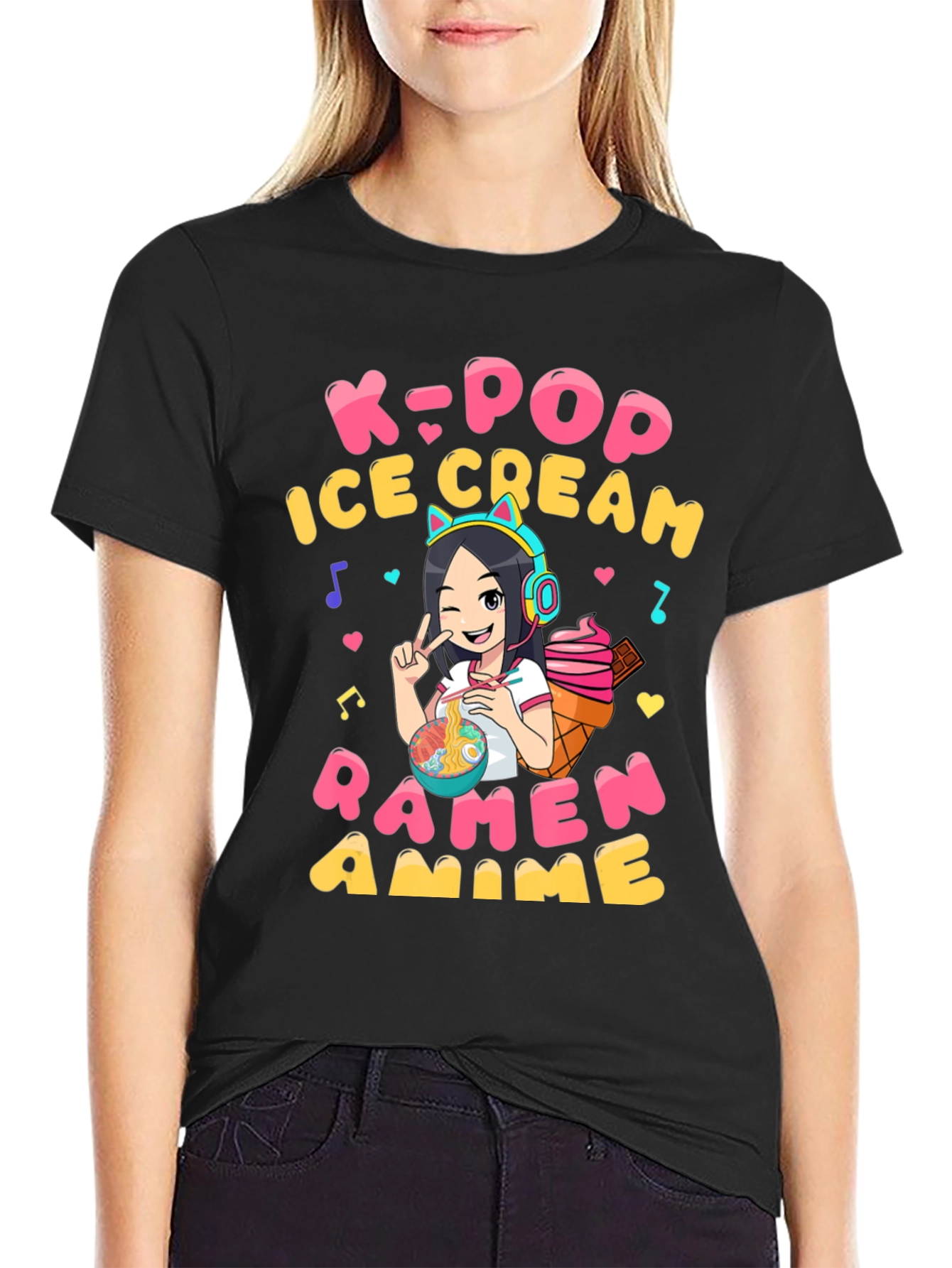 K-Pop Ramen Anime Graphic T-Shirt