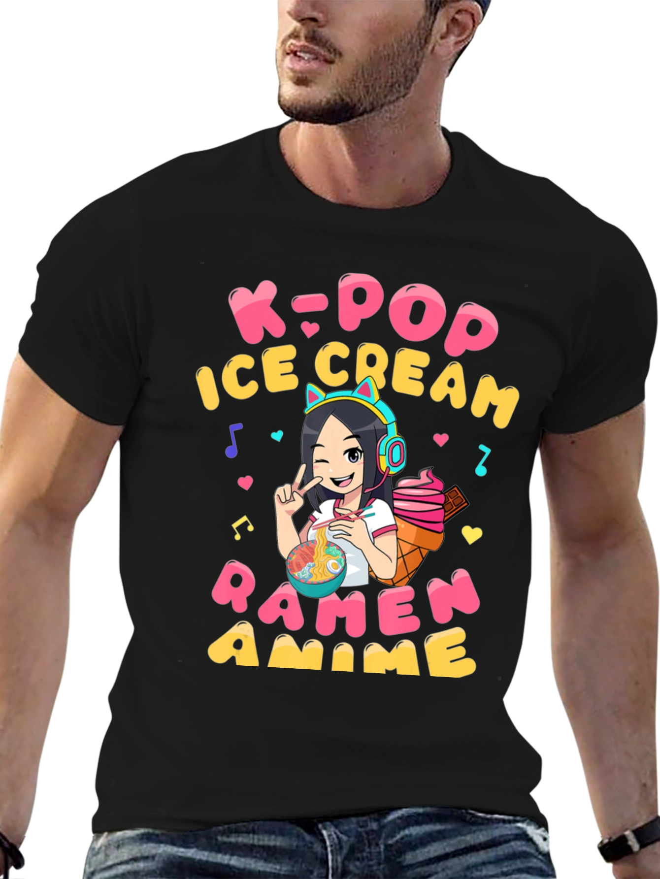 K-Pop Ramen Anime Graphic T-Shirt