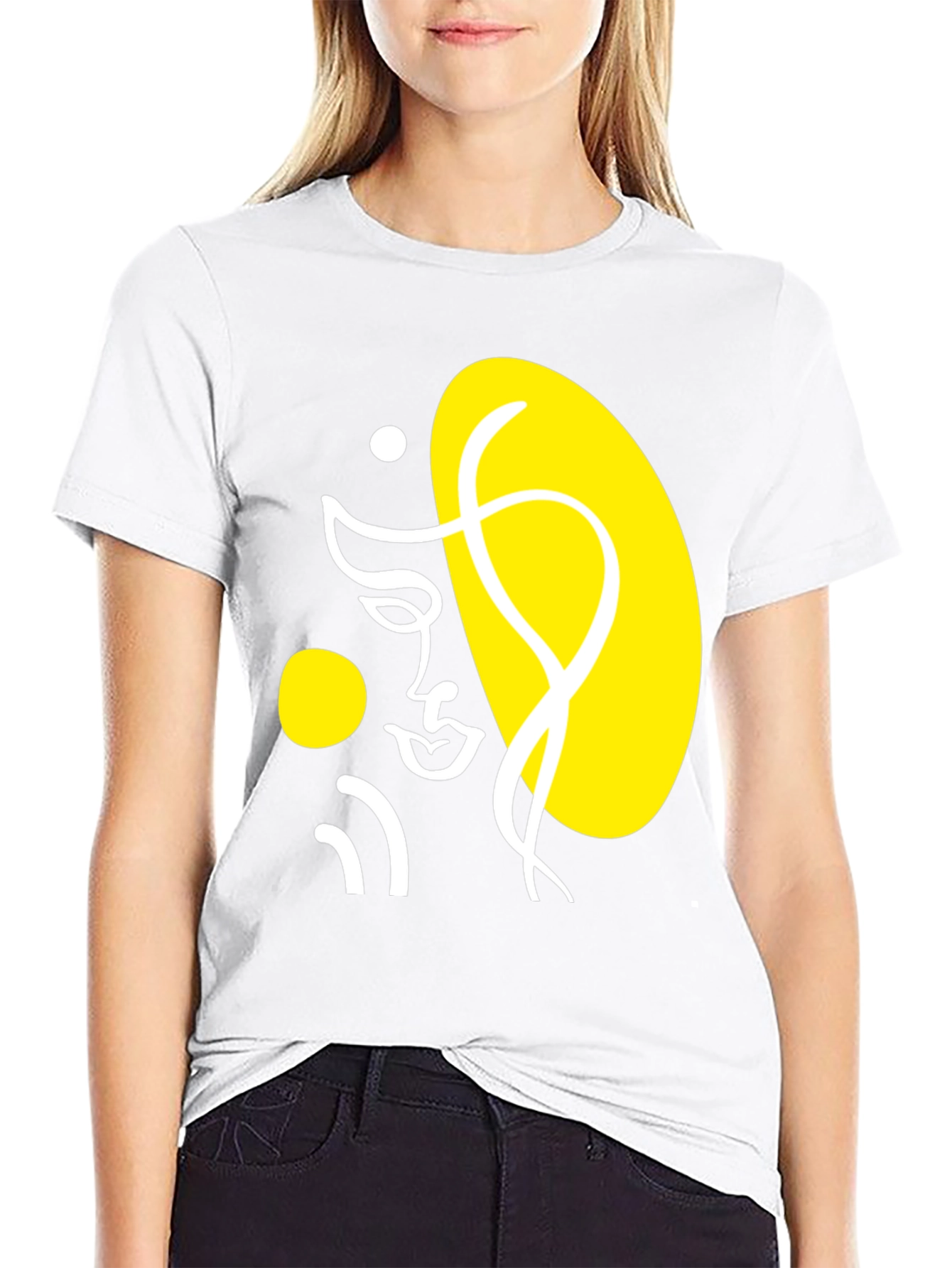 Abstract Face Graphic Black T-Shirt