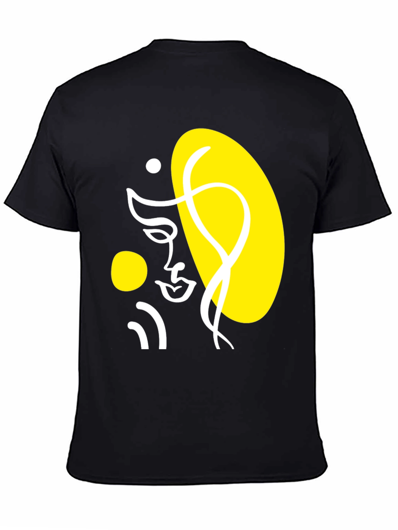 Abstract Face Graphic Black T-Shirt