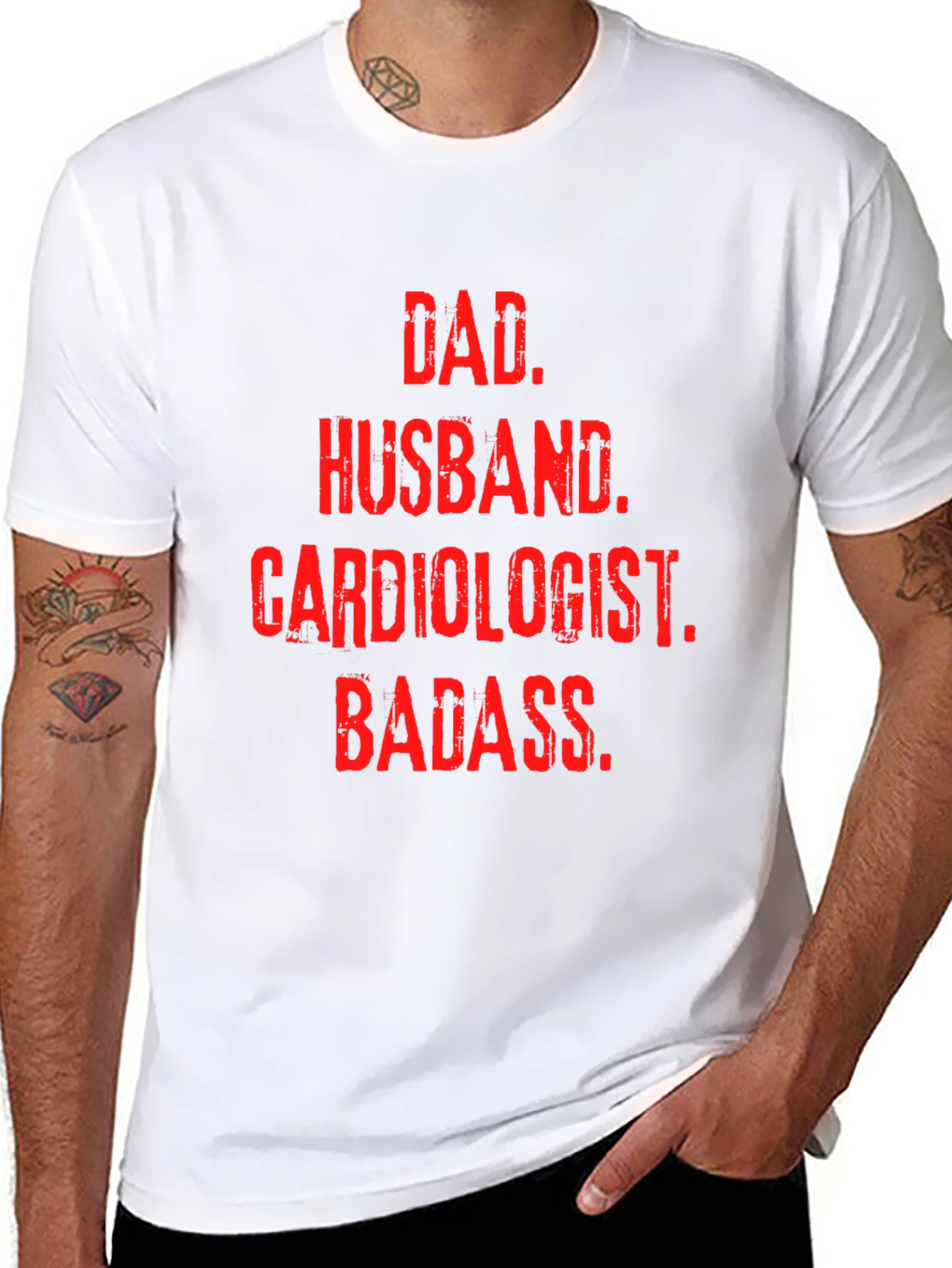 Dad Husband Cardiologist Badass T-Shirt