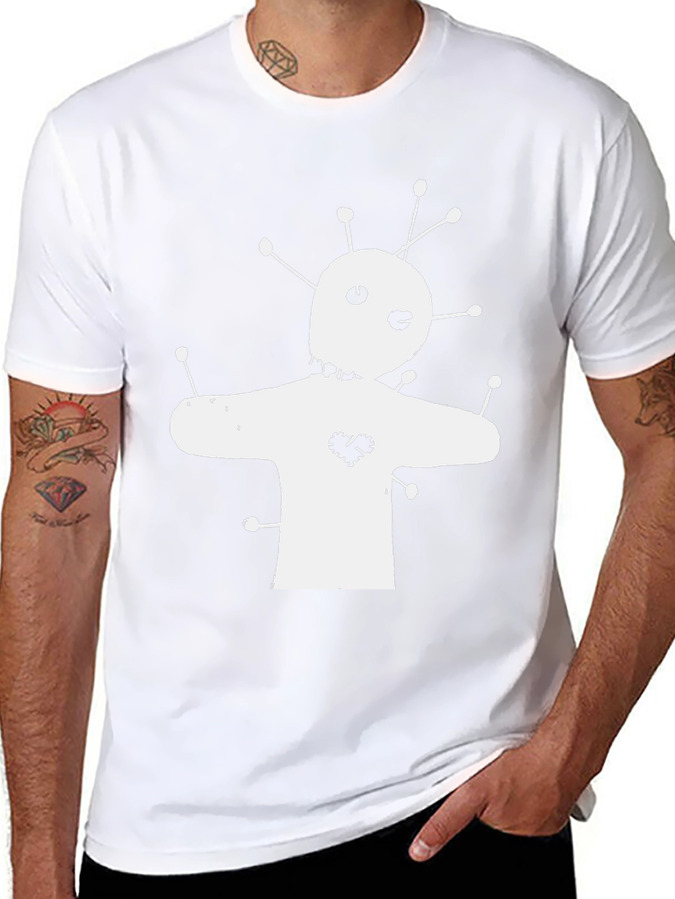 Voodoo Doll Graphic Tee - Black Cotton T-Shirt