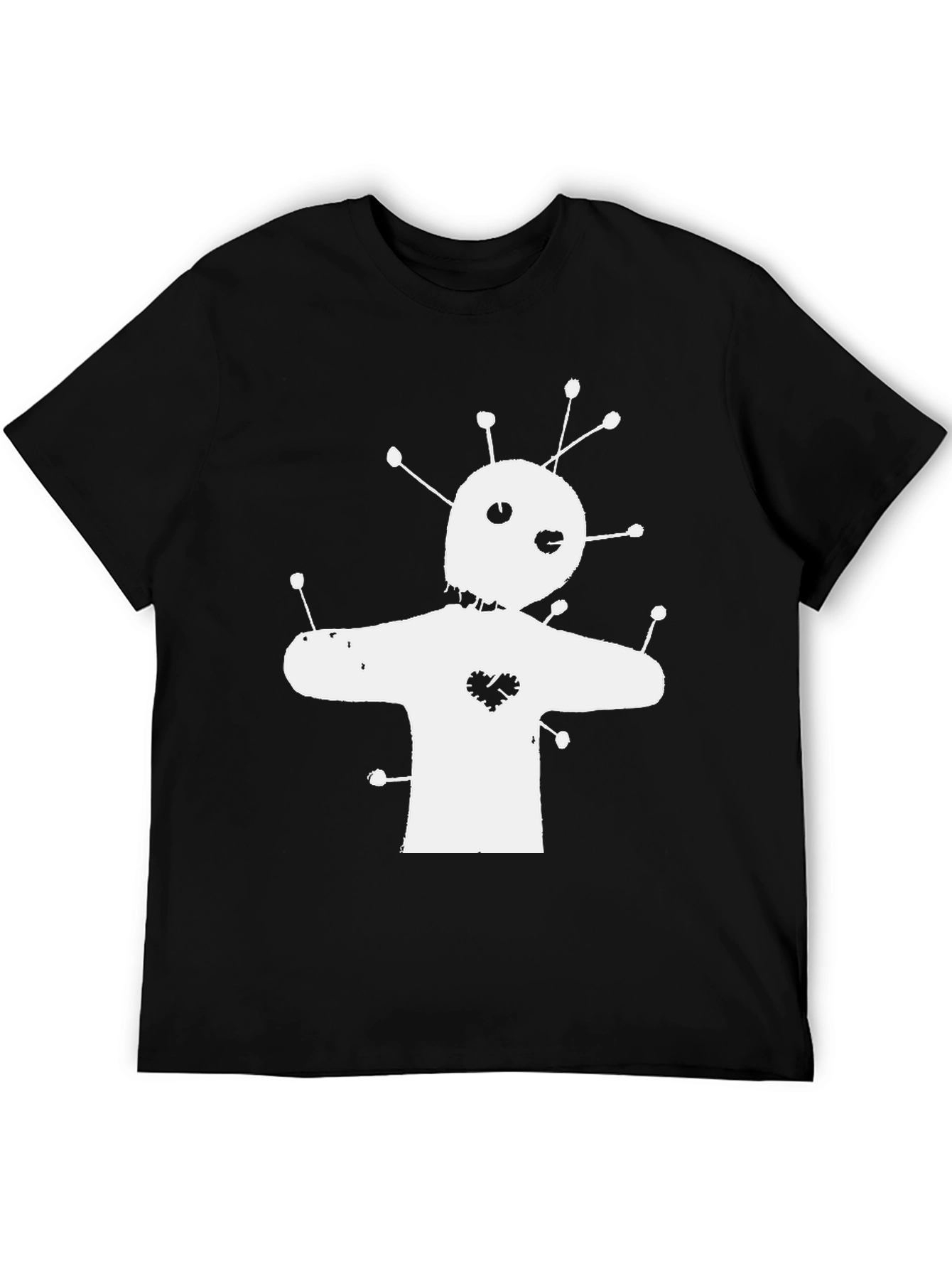 Voodoo Doll Graphic Tee - Black Cotton T-Shirt