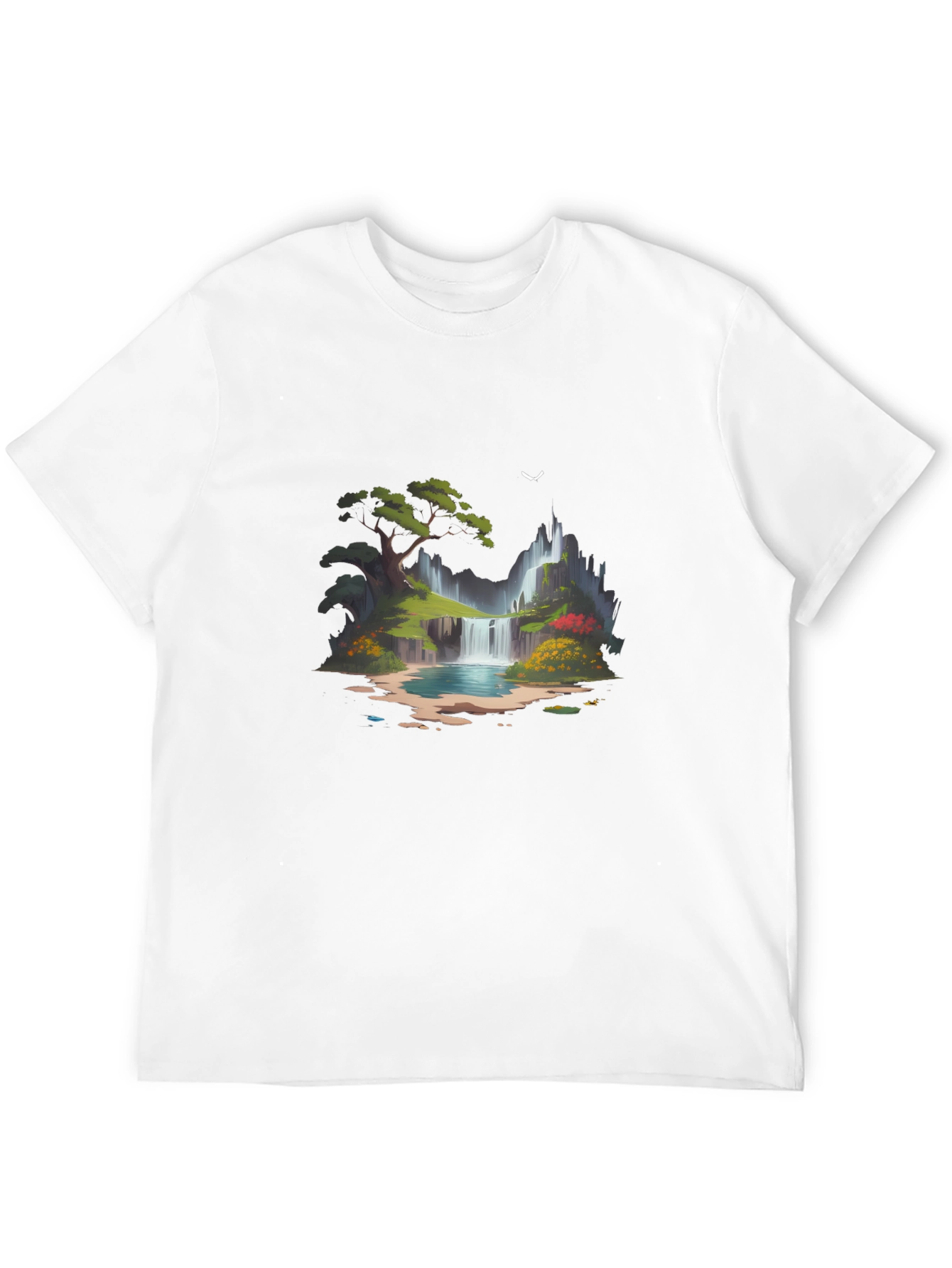 Waterfall Graphic Black T-Shirt