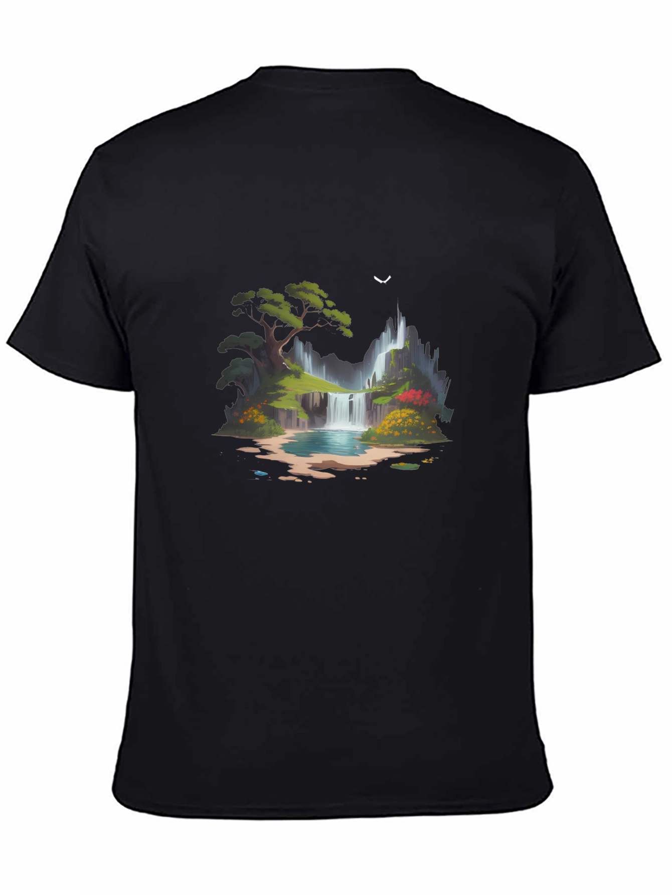 Waterfall Graphic Black T-Shirt