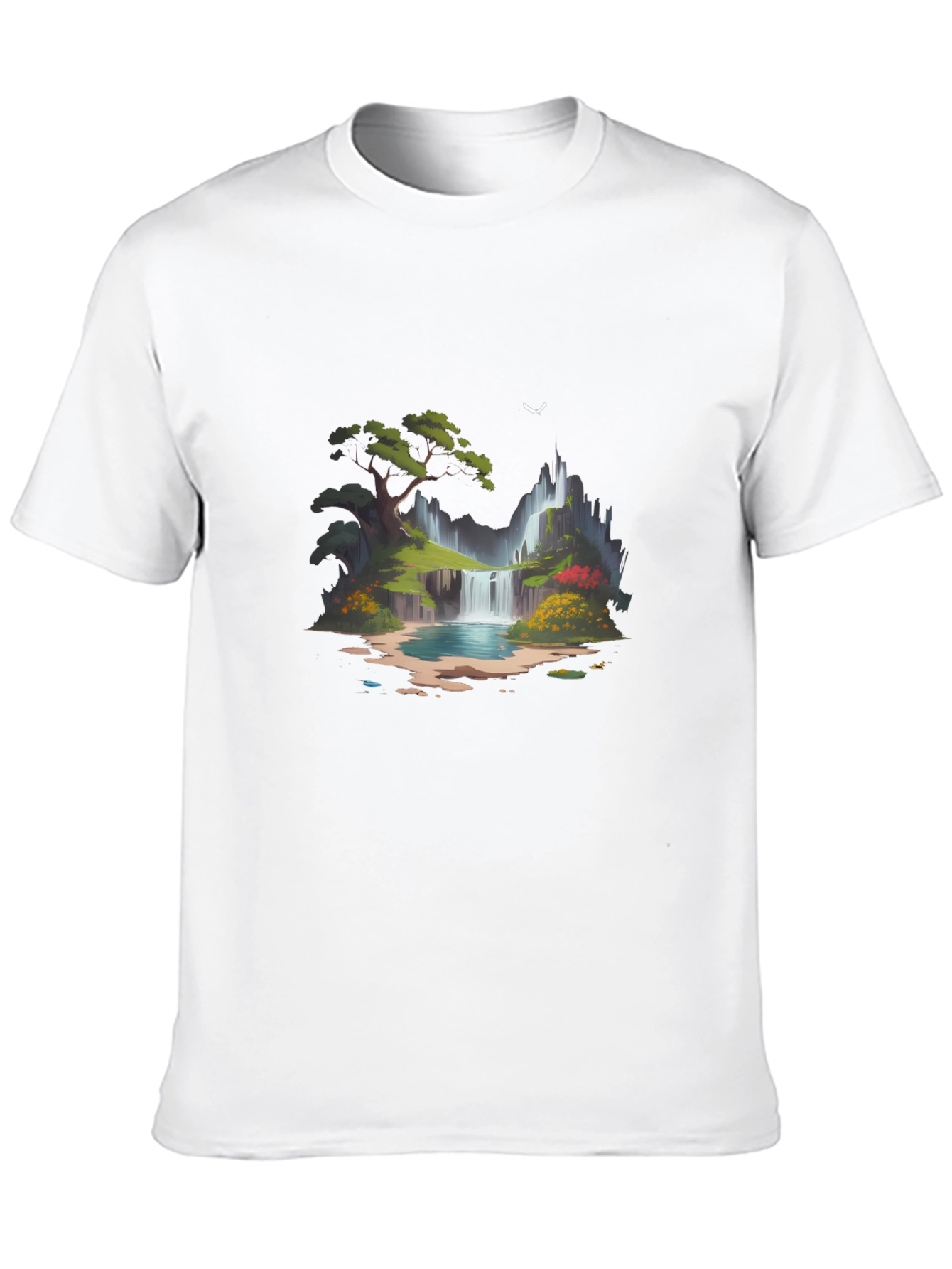 Waterfall Graphic Black T-Shirt