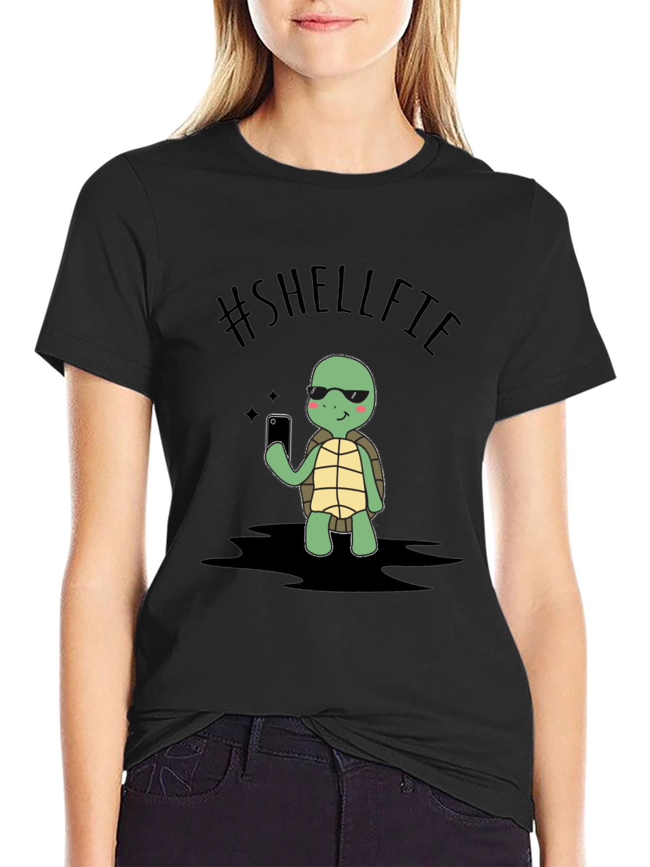Shelffie Turtle Black T-Shirt
