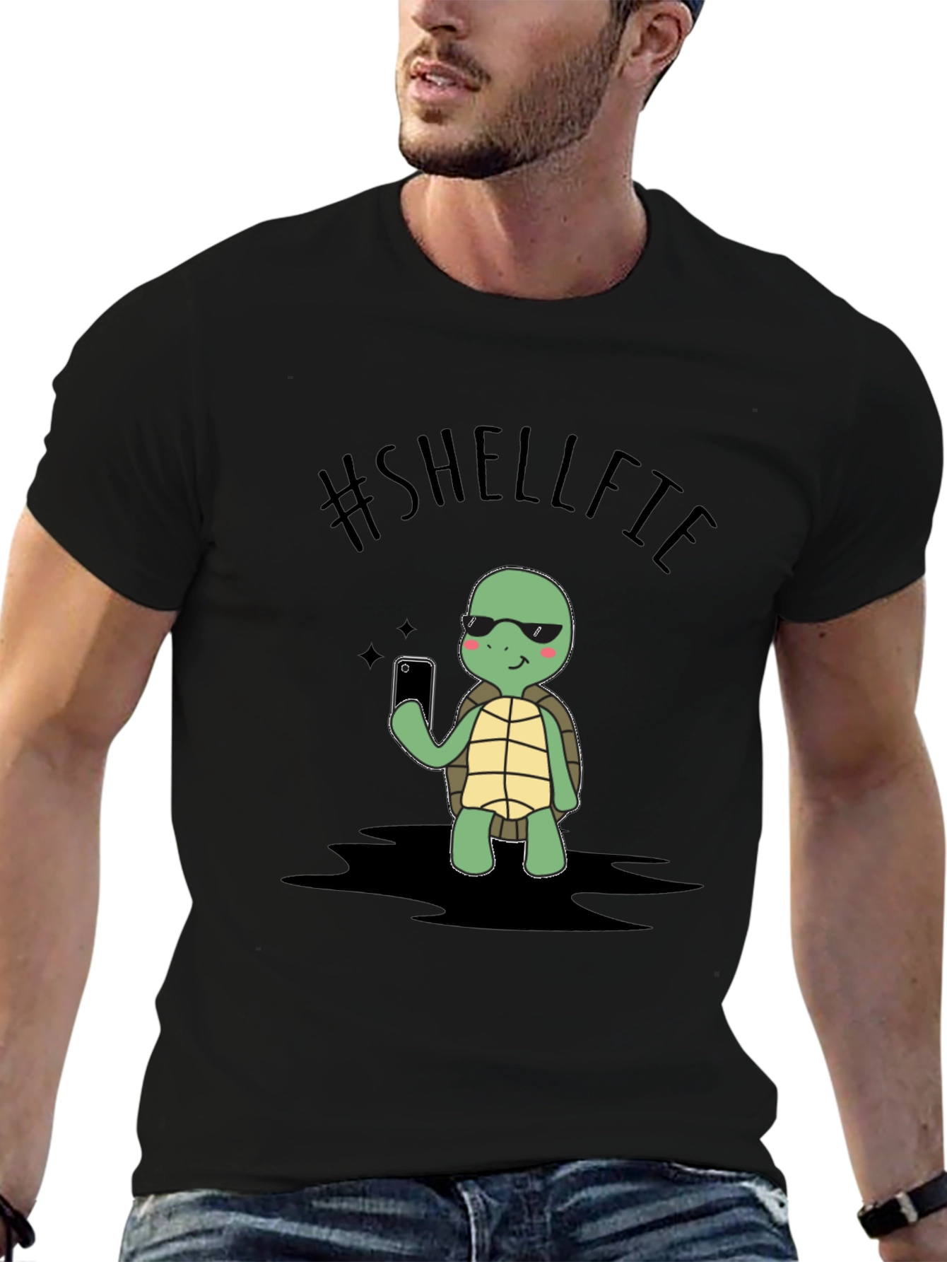 Shelffie Turtle Black T-Shirt