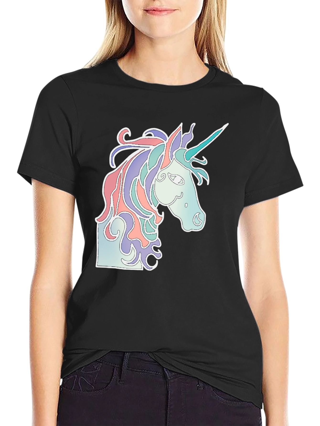 Unicorn Graphic Black T-Shirt