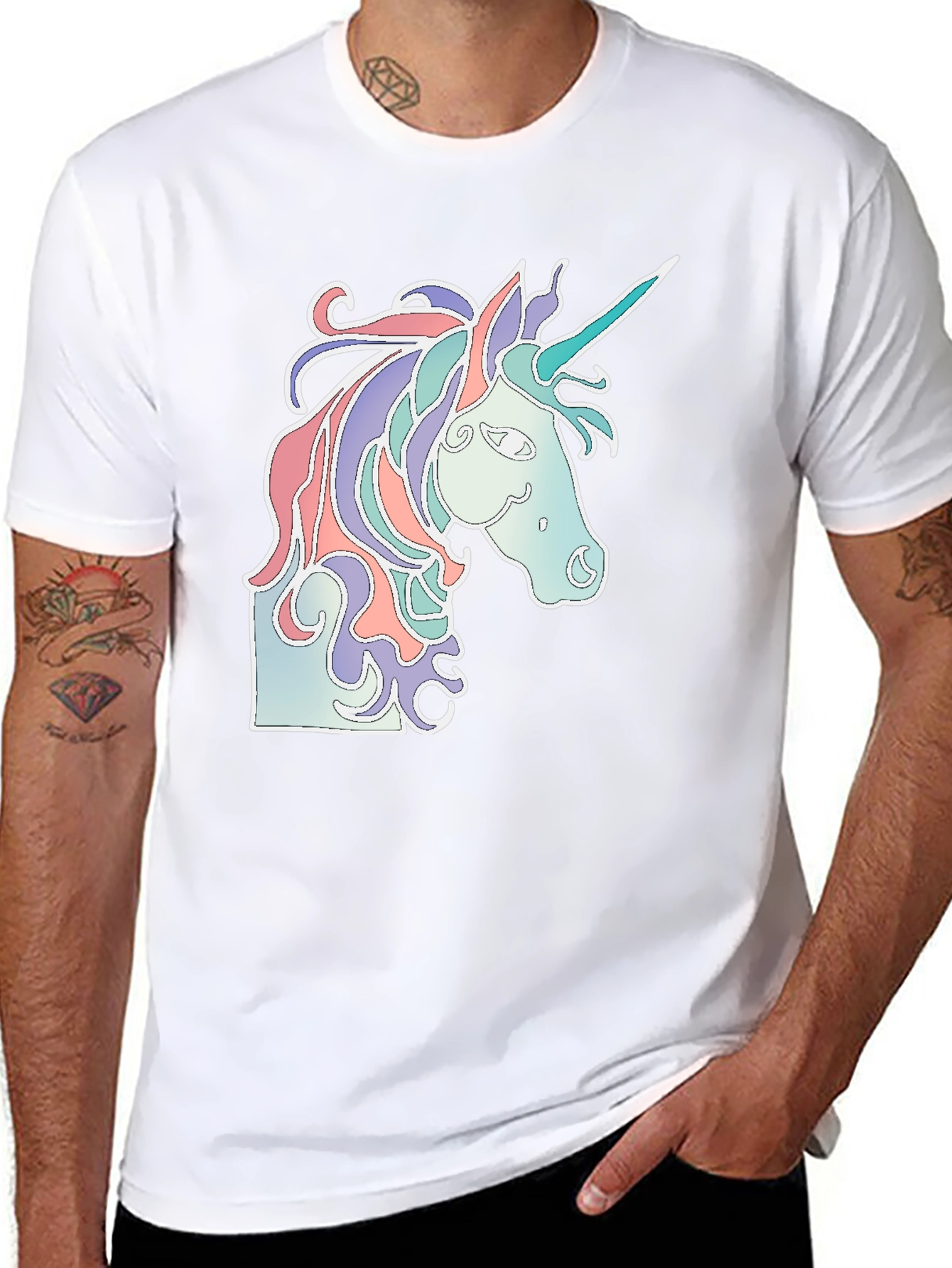 Unicorn Graphic Black T-Shirt
