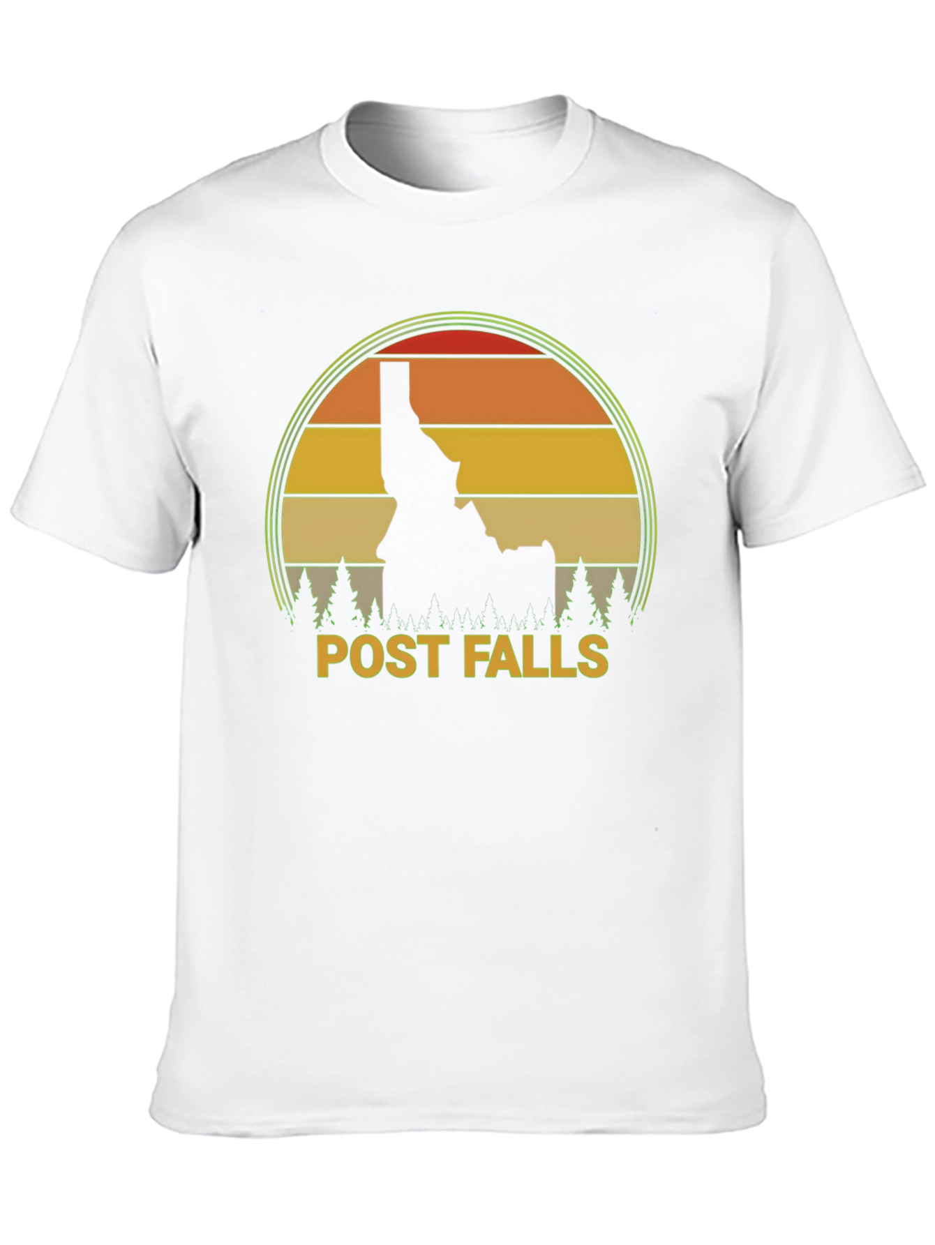 Post Falls Idaho Retro Sunset T-Shirt