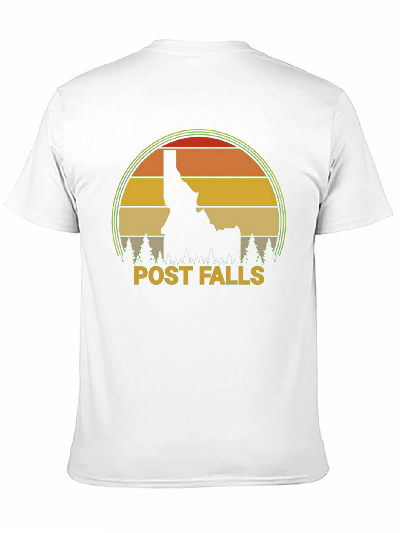 Post Falls Idaho Retro Sunset T-Shirt