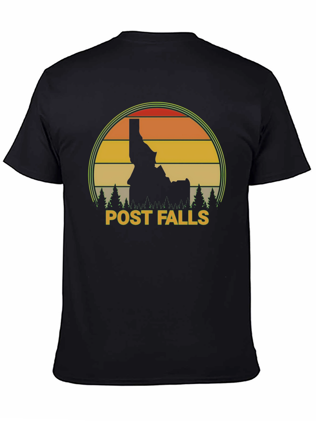 Post Falls Idaho Retro Sunset T-Shirt