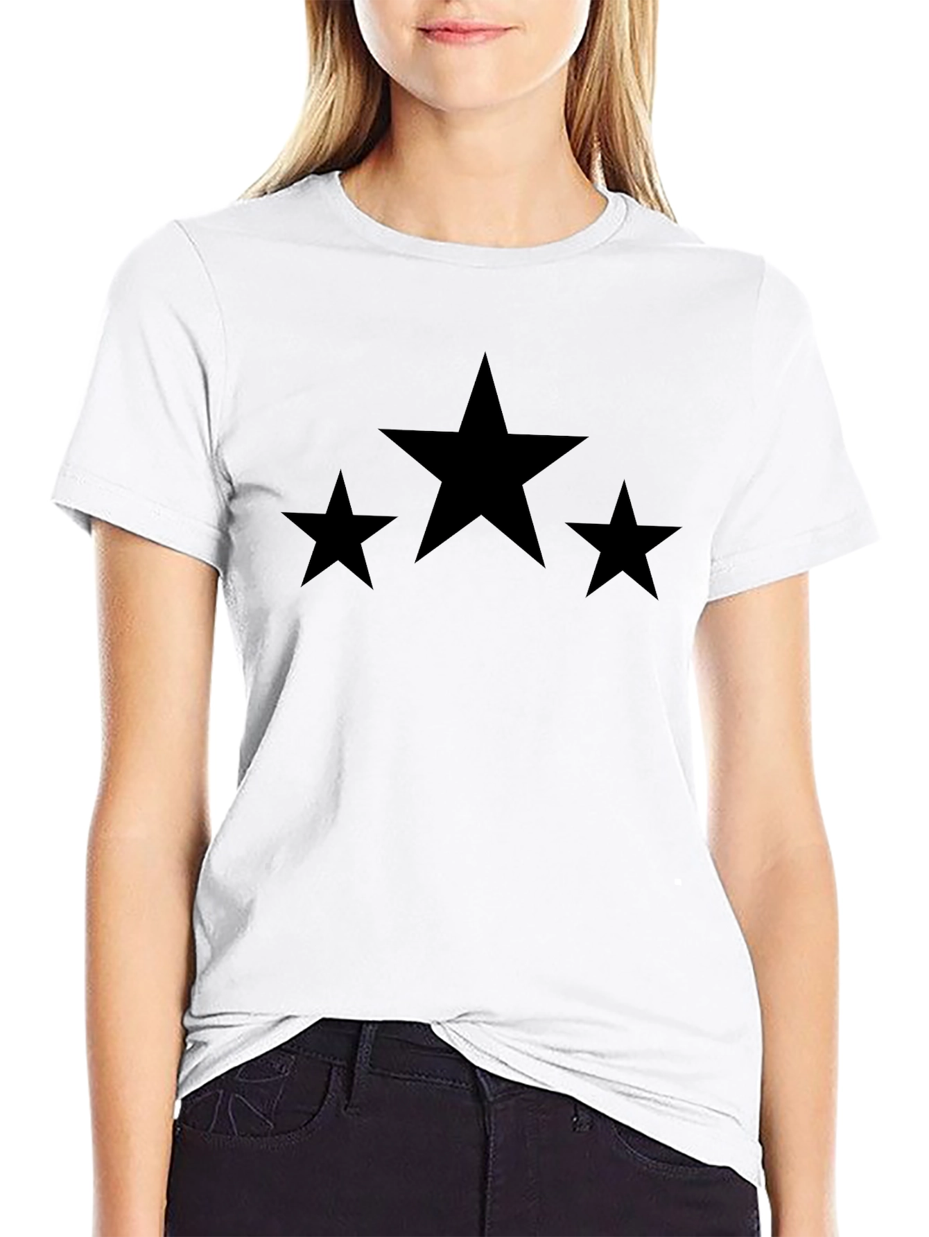 Stylish Black T-Shirt with Star Design