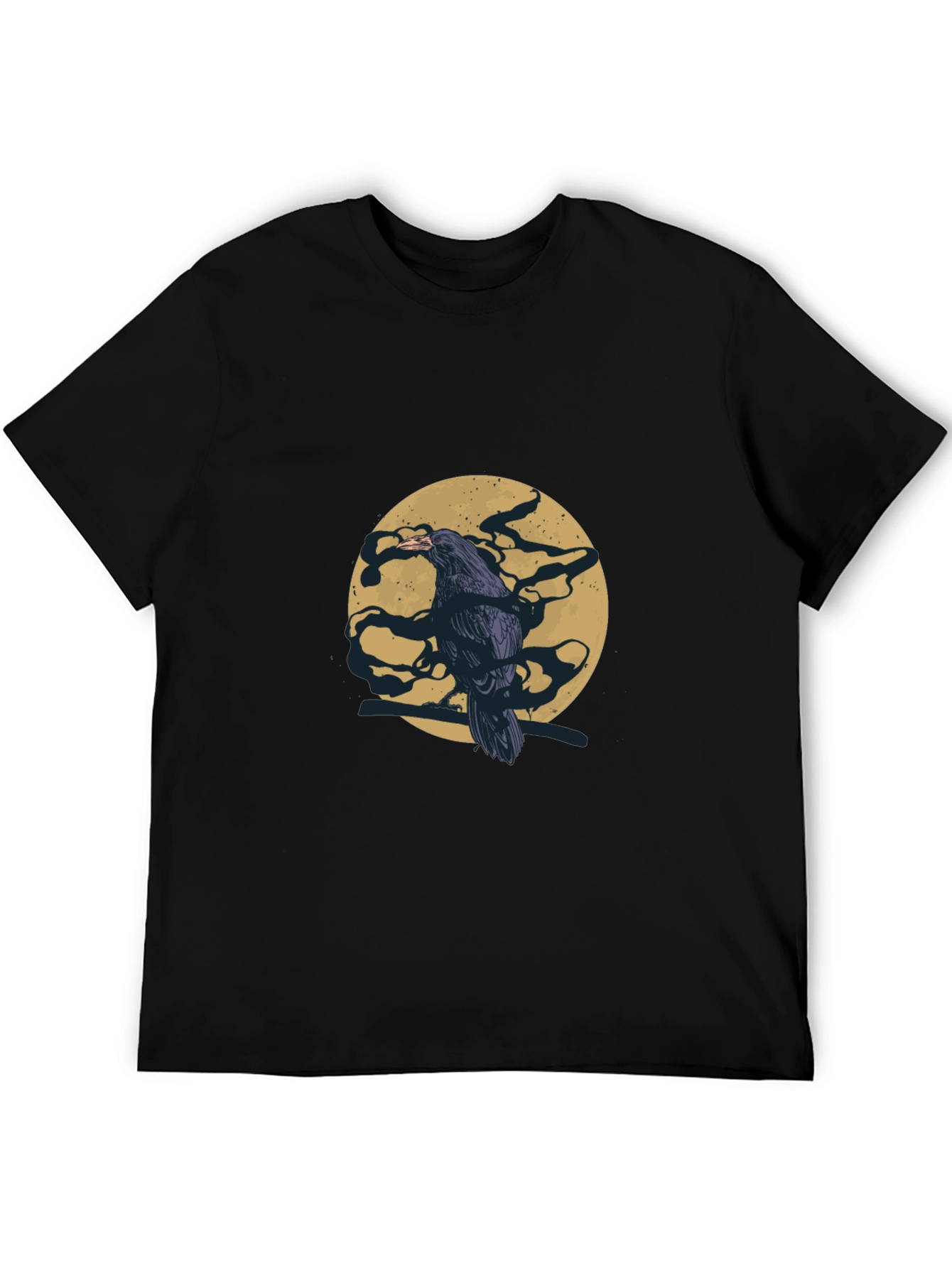 Raven Moon Graphic T-Shirt - Black