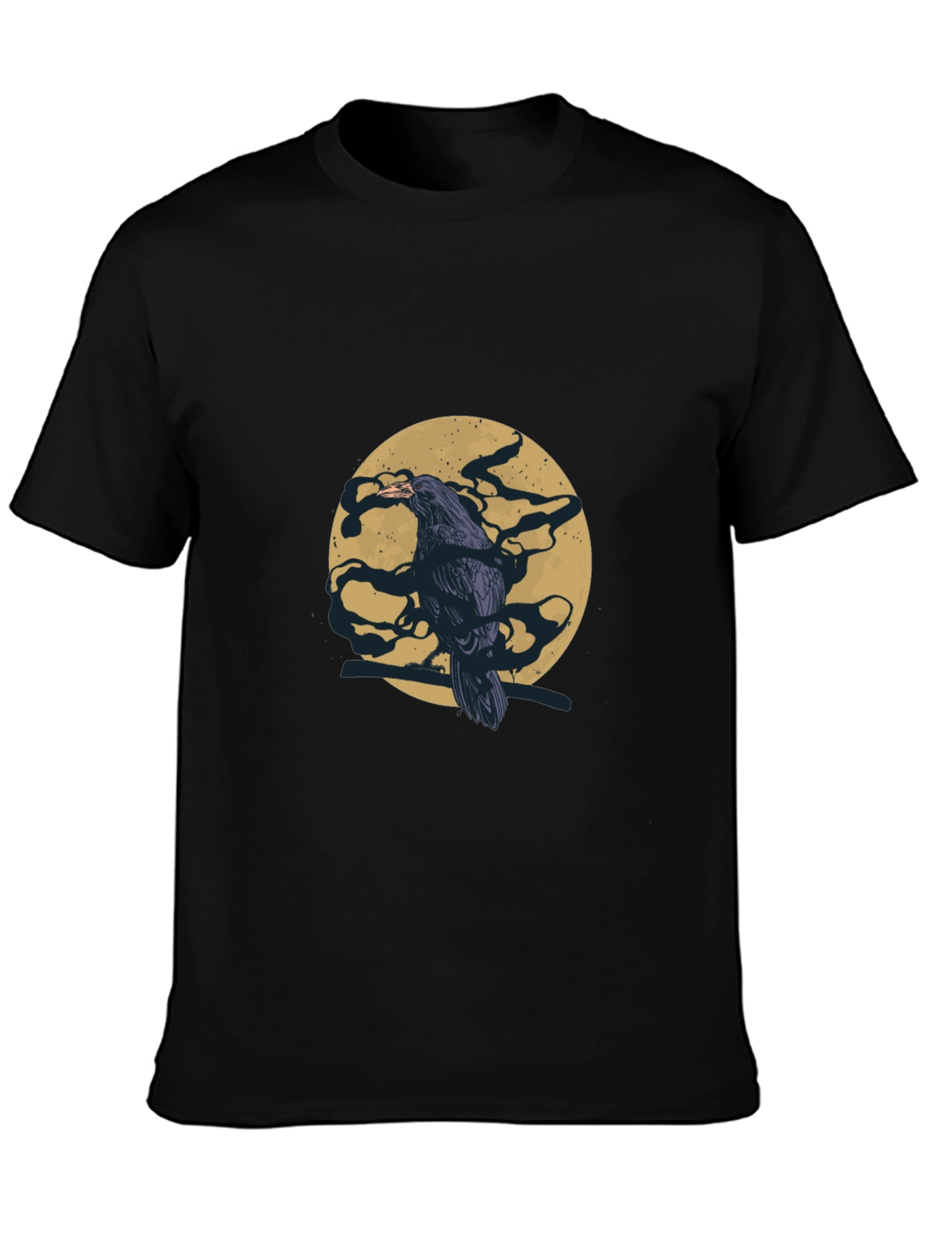 Raven Moon Graphic T-Shirt - Black