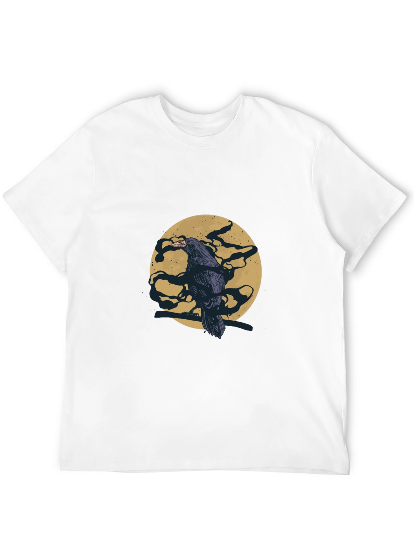 Raven Moon Graphic T-Shirt - Black