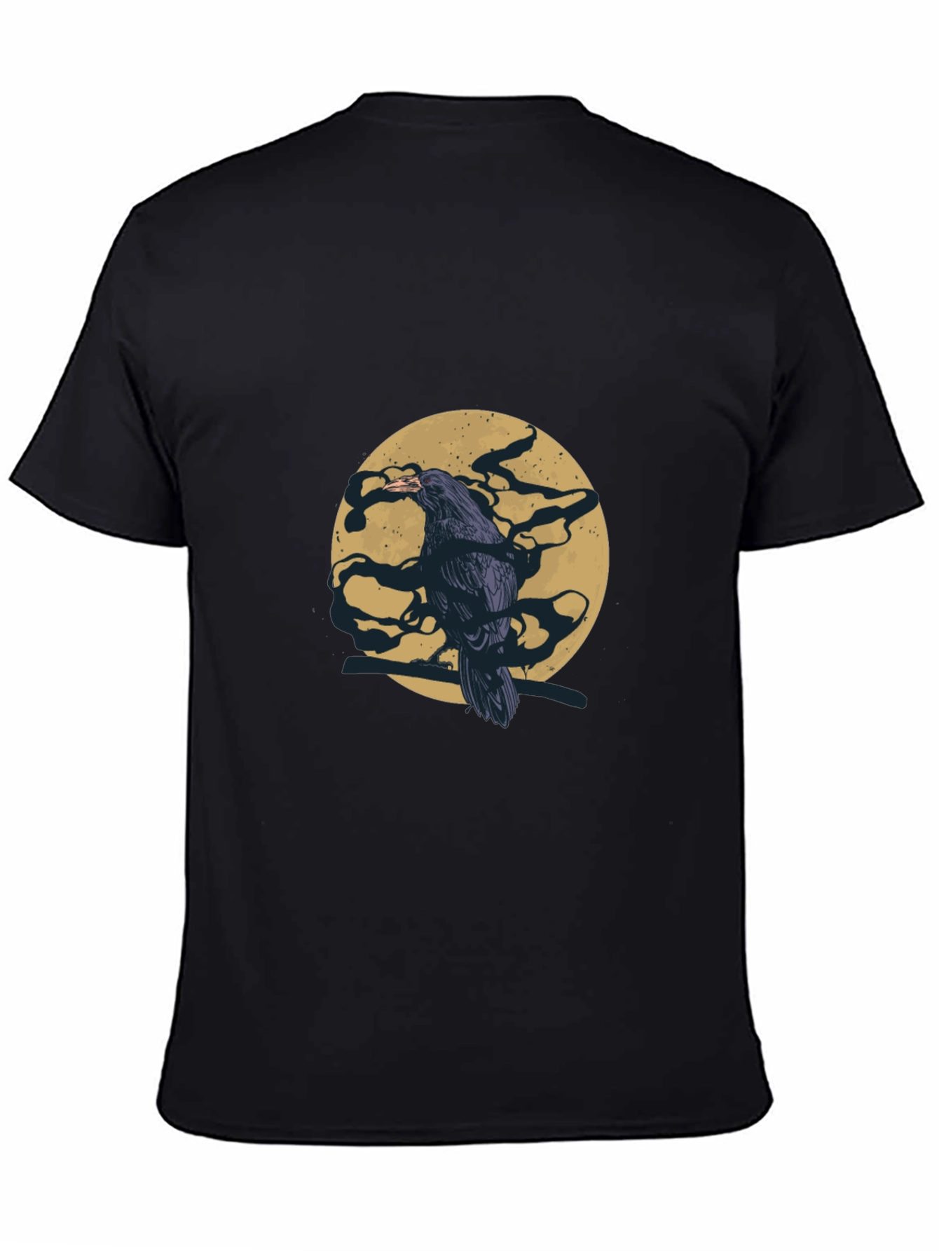Raven Moon Graphic T-Shirt - Black